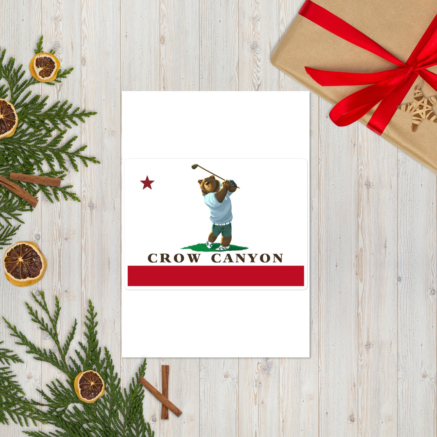 Crow Canyon Golfing Grizzly Sticker sheet - CAFlags
