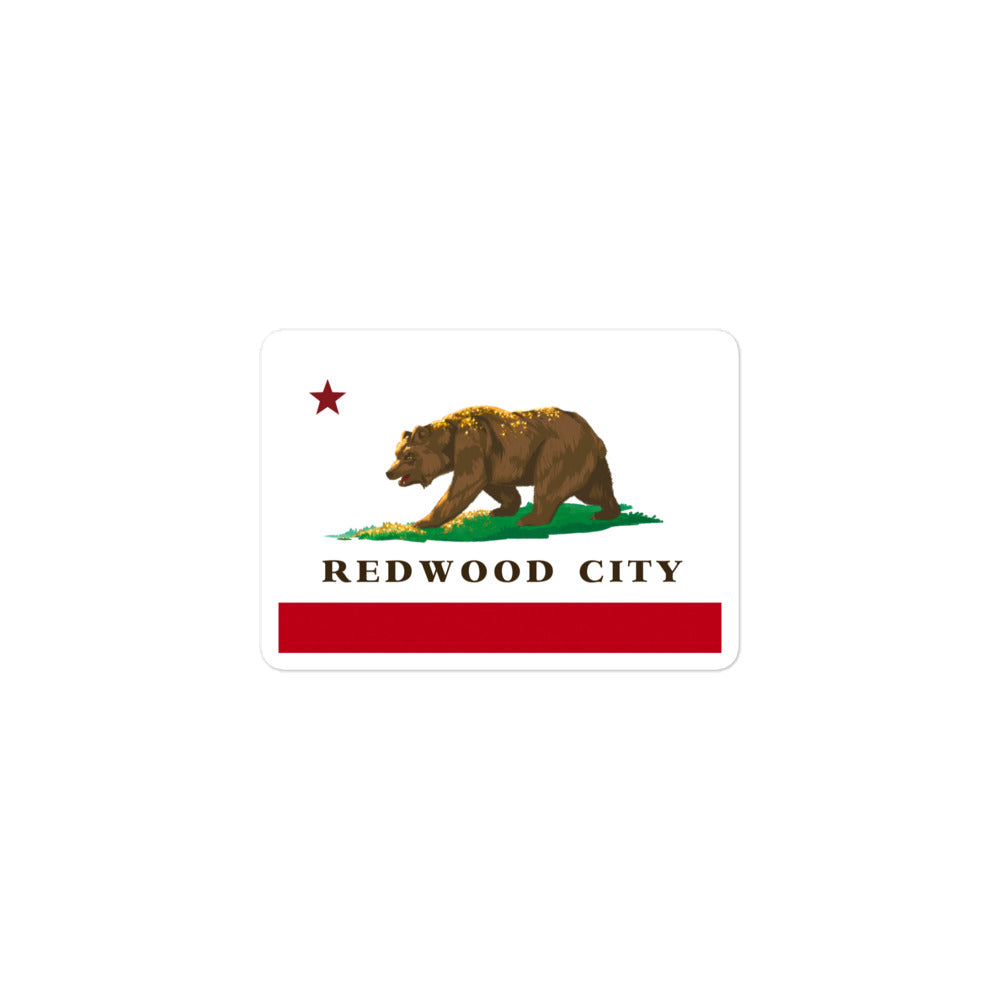 Redwood City CA Flag Sticker