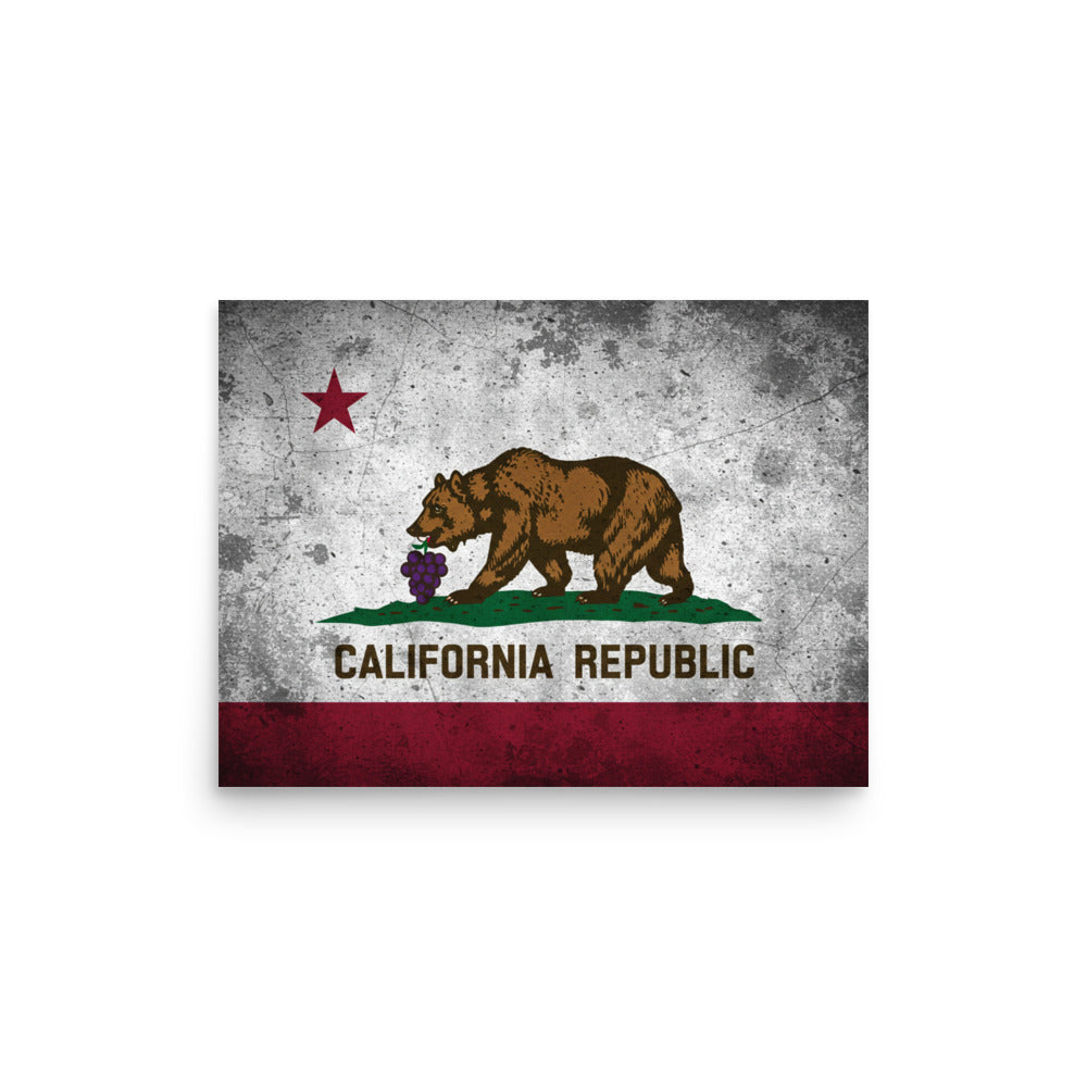 CA bear eating grapes poster