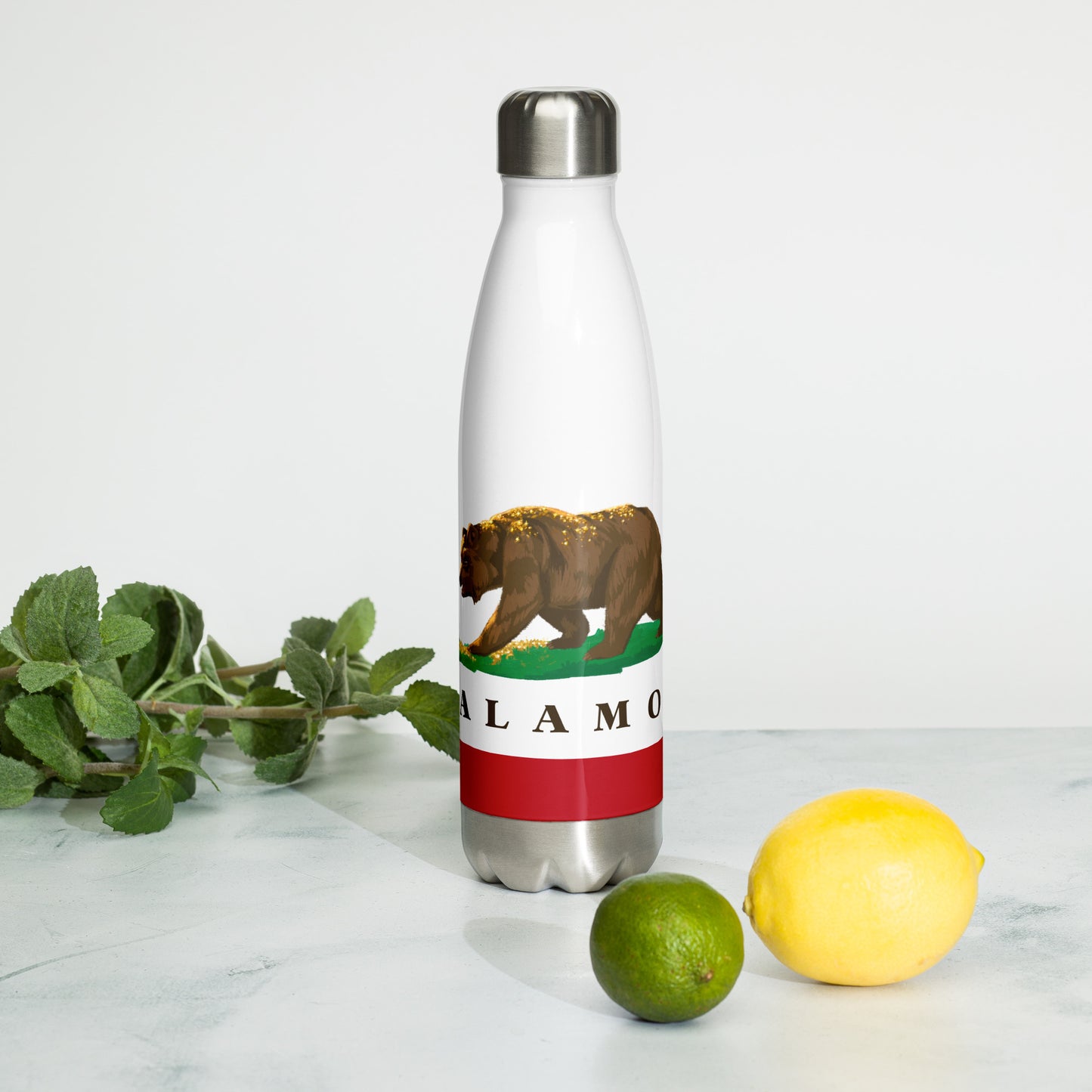 Alamo CA Stainless steel water bottle - CAFlags