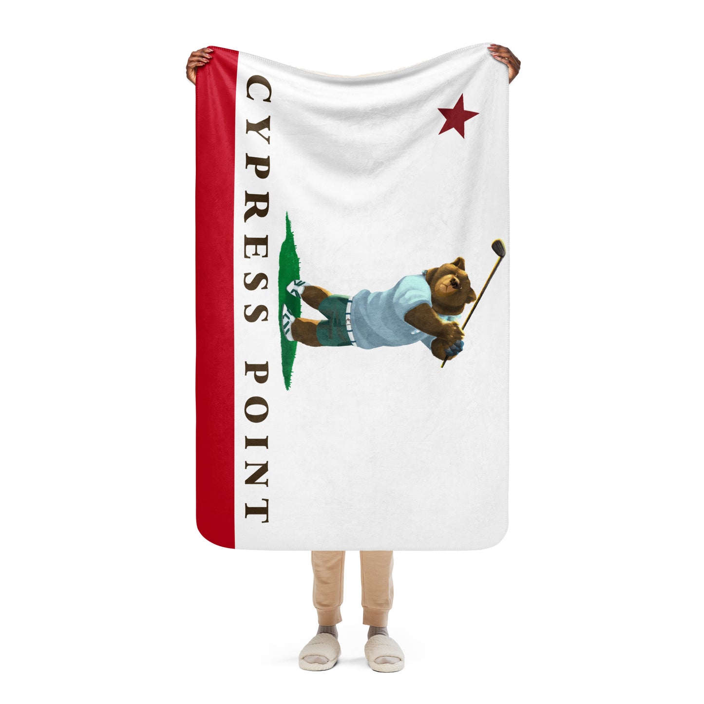 Cypress Point Golf Sherpa blanket - CAFlags