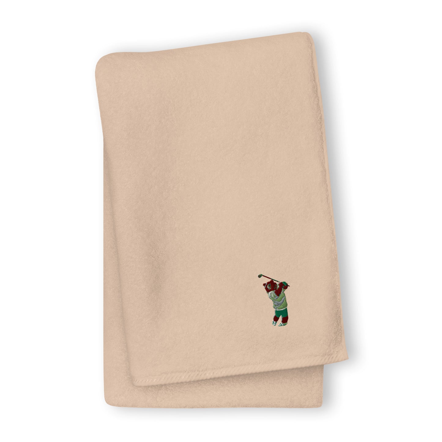 Golfing Grizzly cotton golf towel - CAFlags