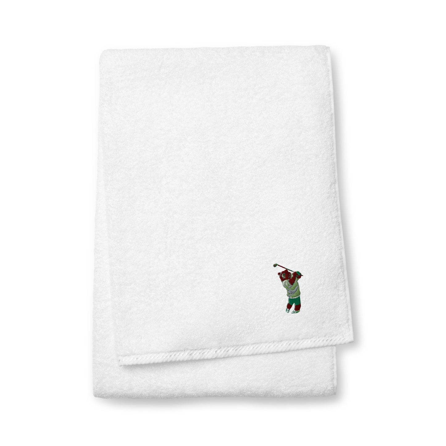 Golfing Grizzly cotton golf towel - CAFlags