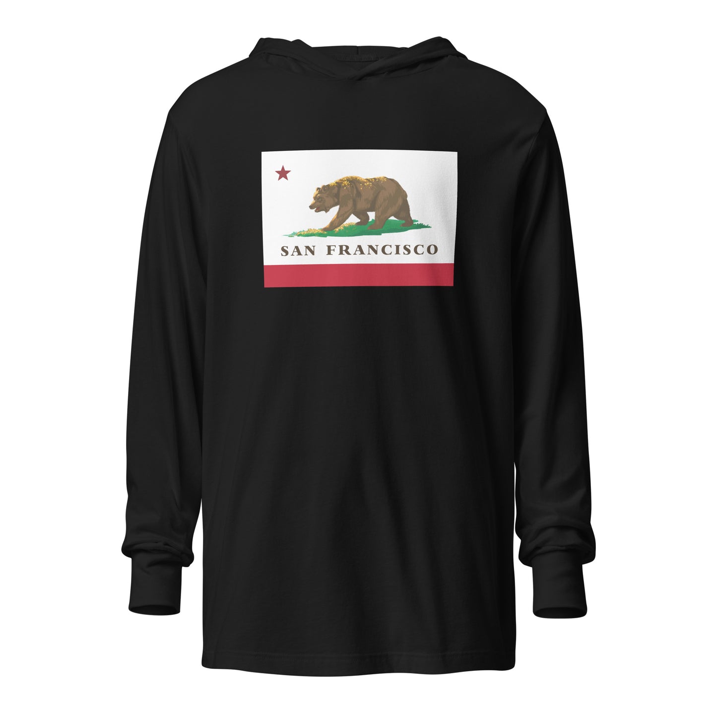 San Francisco CA Flag Hooded long-sleeve tee - CAFlags