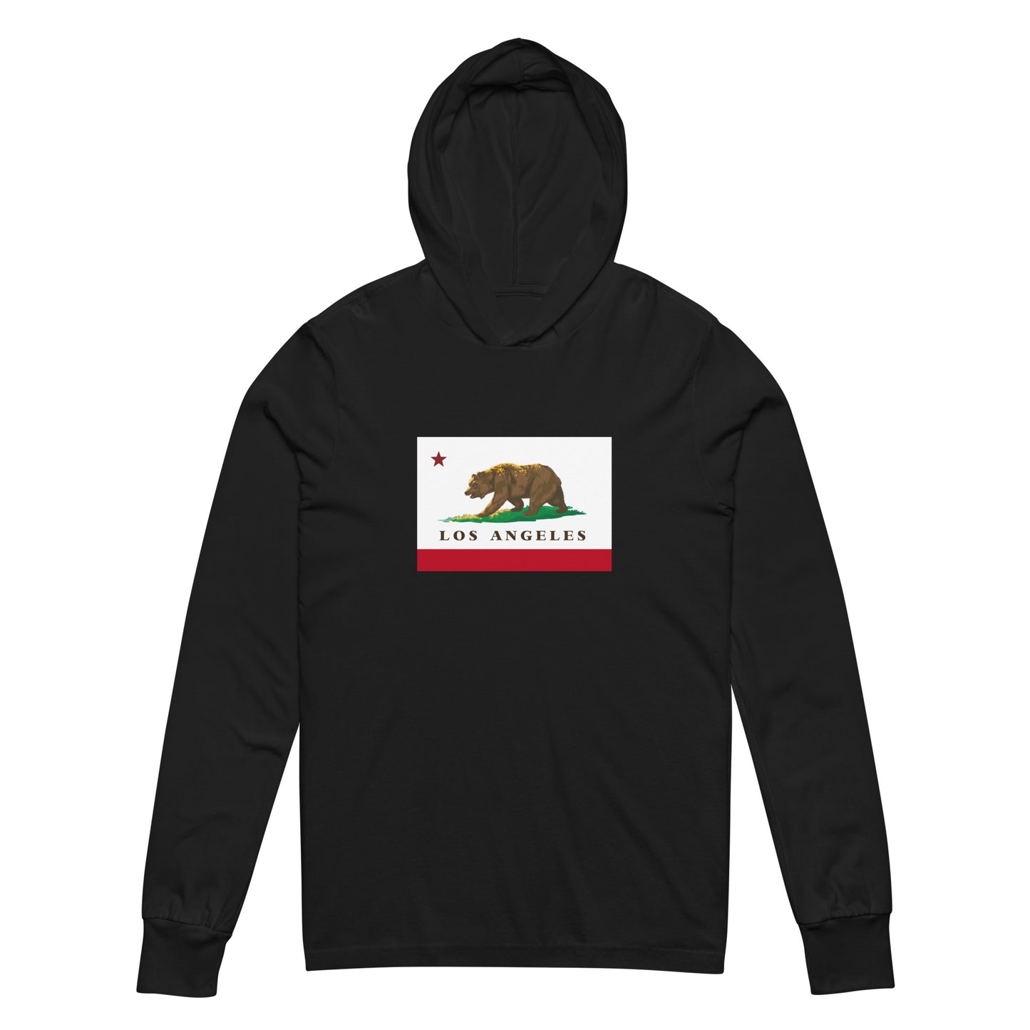 Los Angeles CA Flag Hooded long-sleeve tee - CAFlags