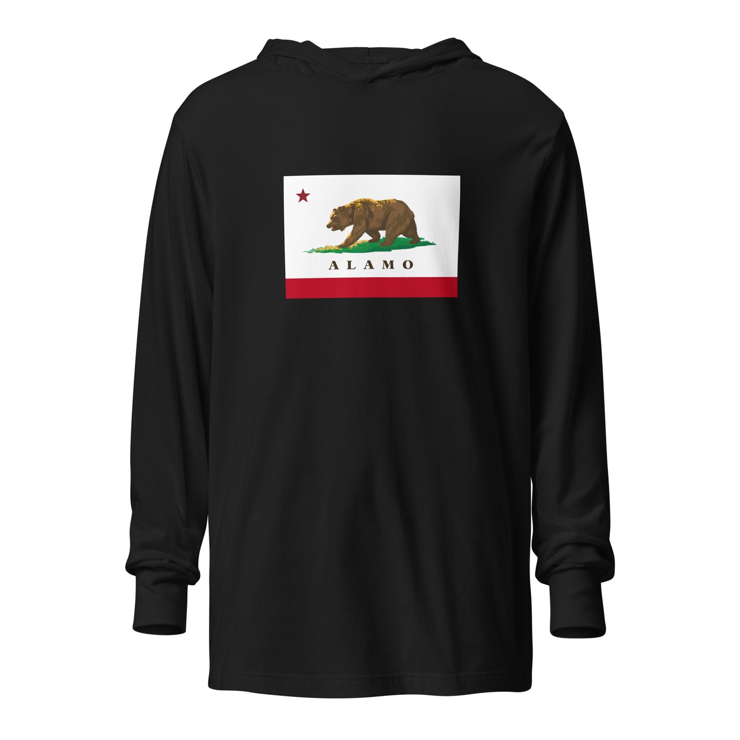 Black Alamo CA Hooded long-sleeve tee