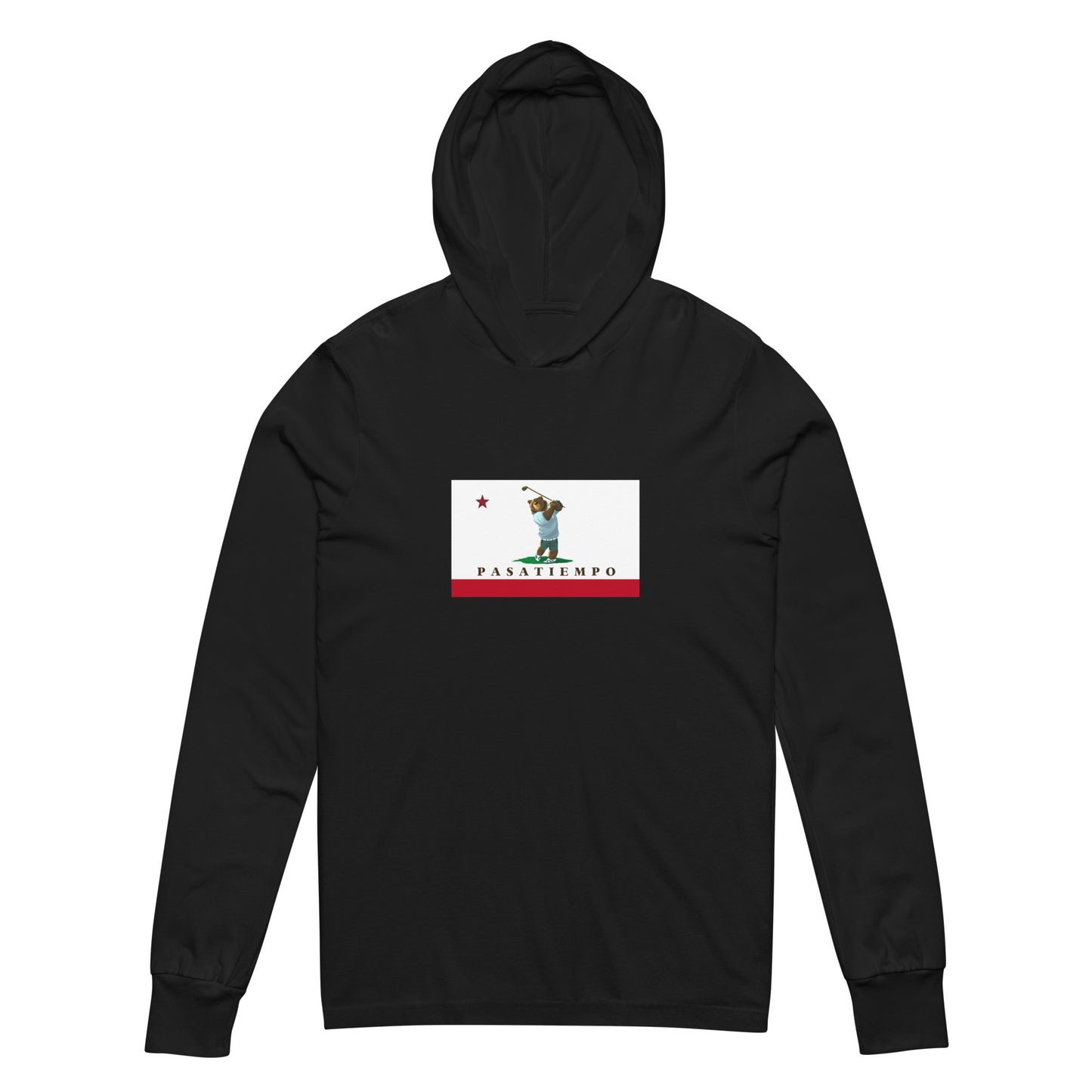 Black Pasatiempo Golf Hooded long-sleeve tee