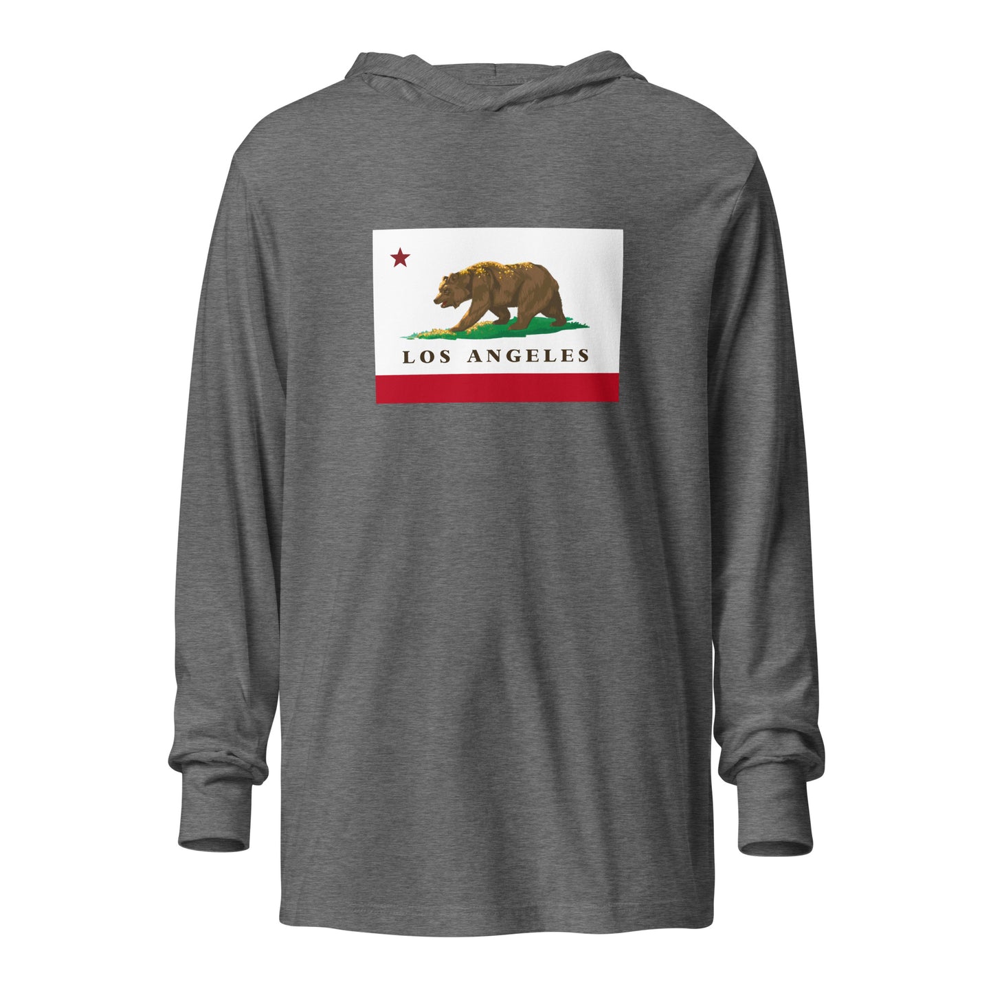 Los Angeles CA Flag Hooded long-sleeve tee - CAFlags