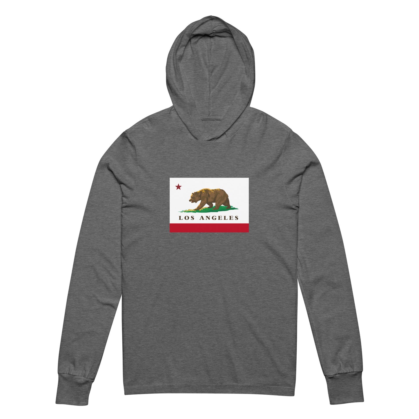 Los Angeles CA Flag Hooded long-sleeve tee - CAFlags