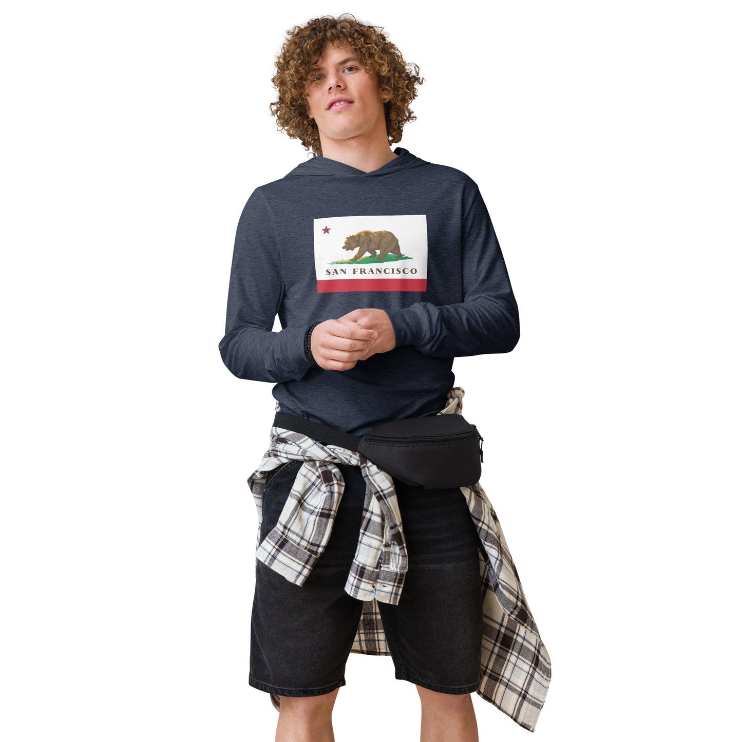 San Francisco CA Flag Hooded long-sleeve tee - CAFlags