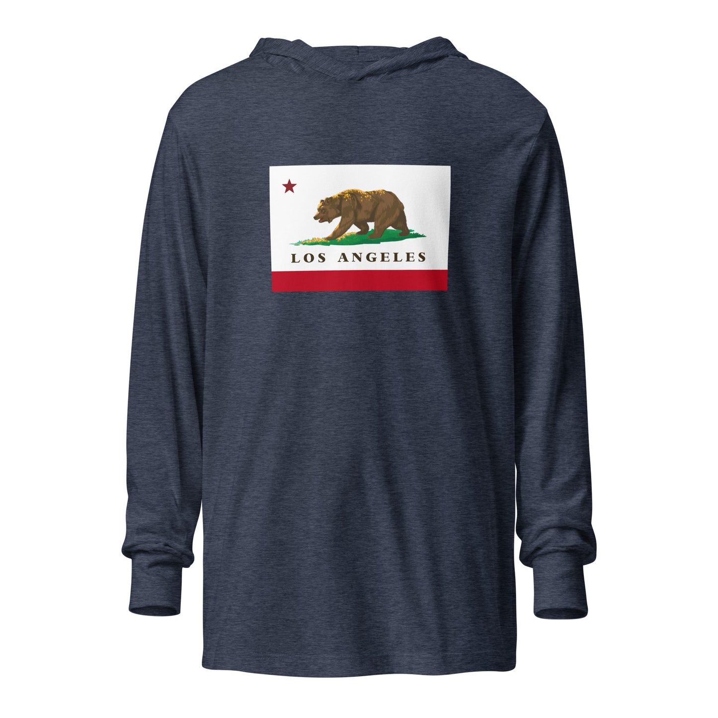 Los Angeles CA Flag Hooded long-sleeve tee - CAFlags