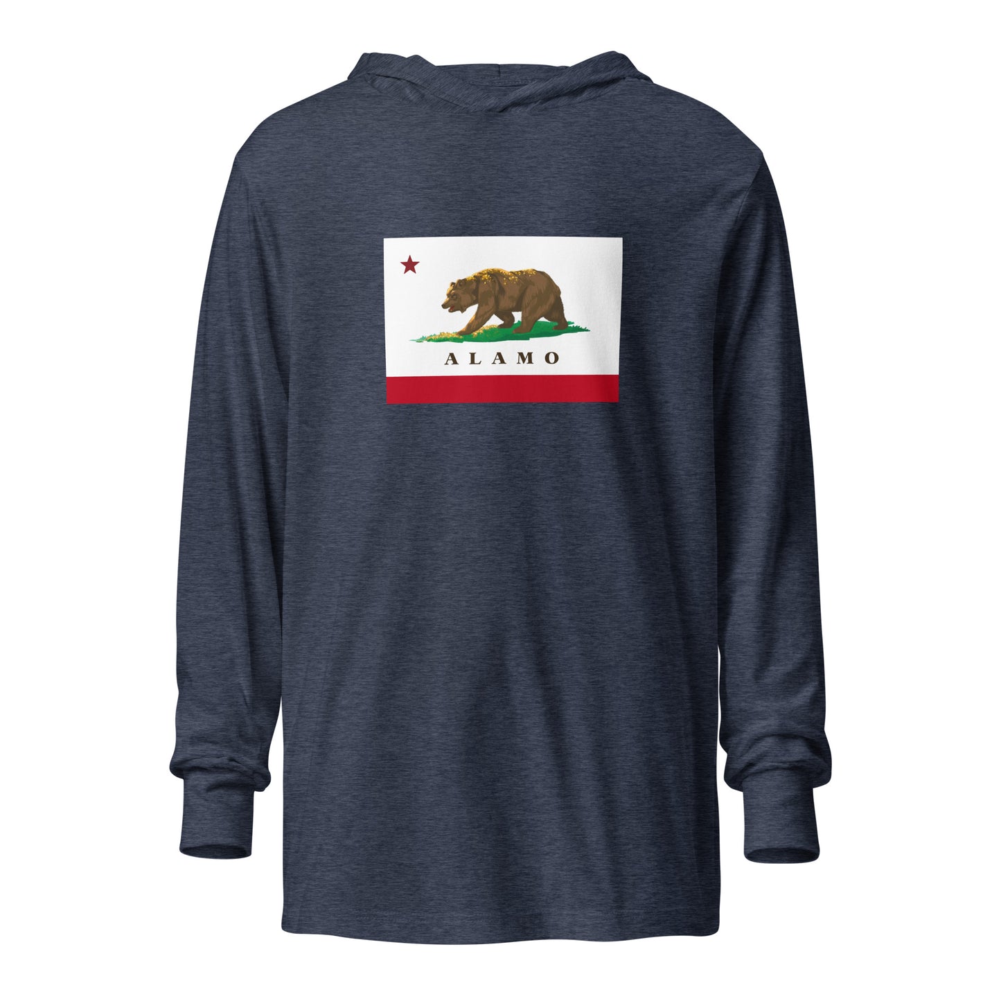Navy Blue Alamo CA Hooded long-sleeve tee
