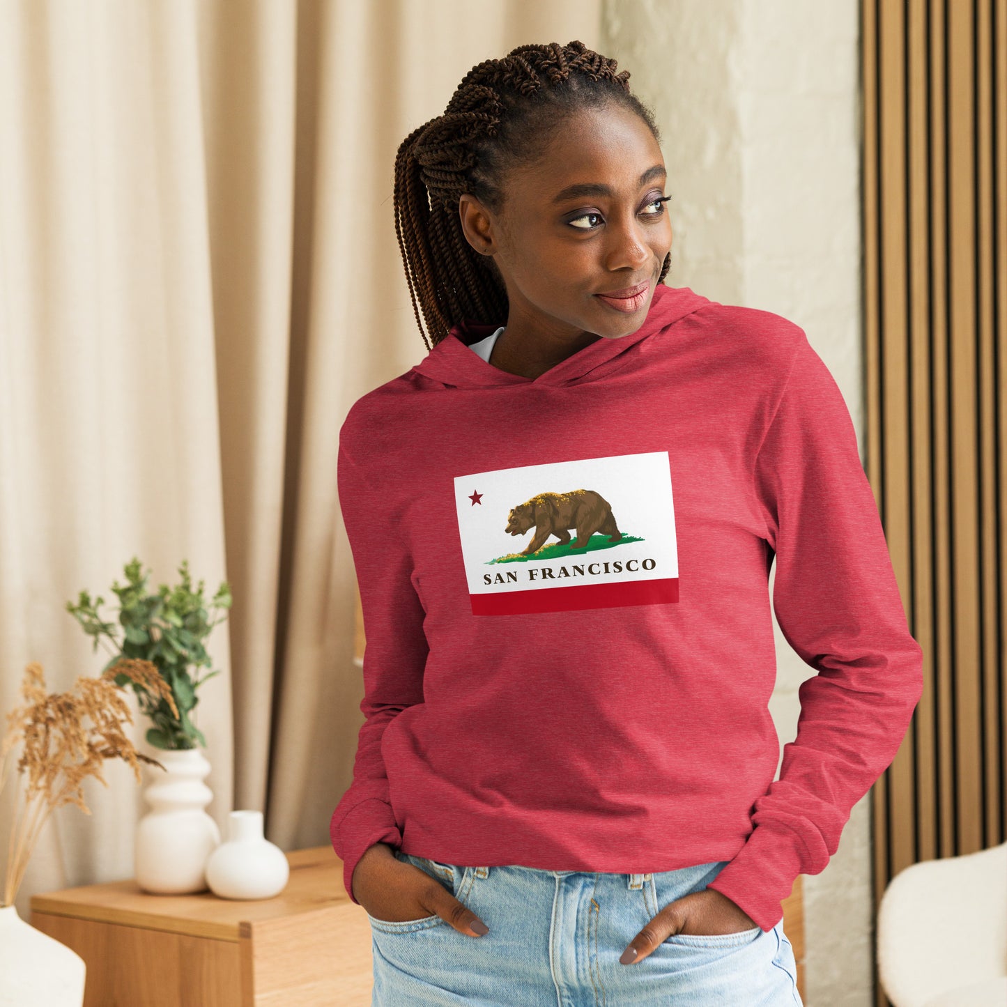 San Francisco CA Flag Hooded long-sleeve tee - CAFlags