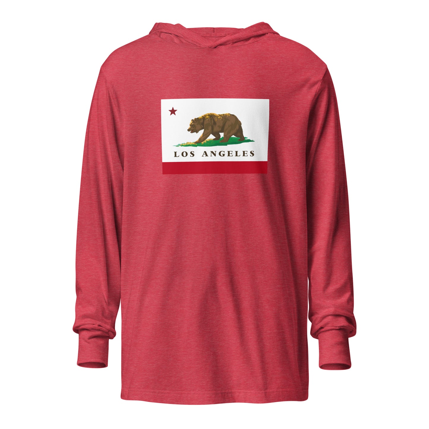 Los Angeles CA Flag Hooded long-sleeve tee - CAFlags