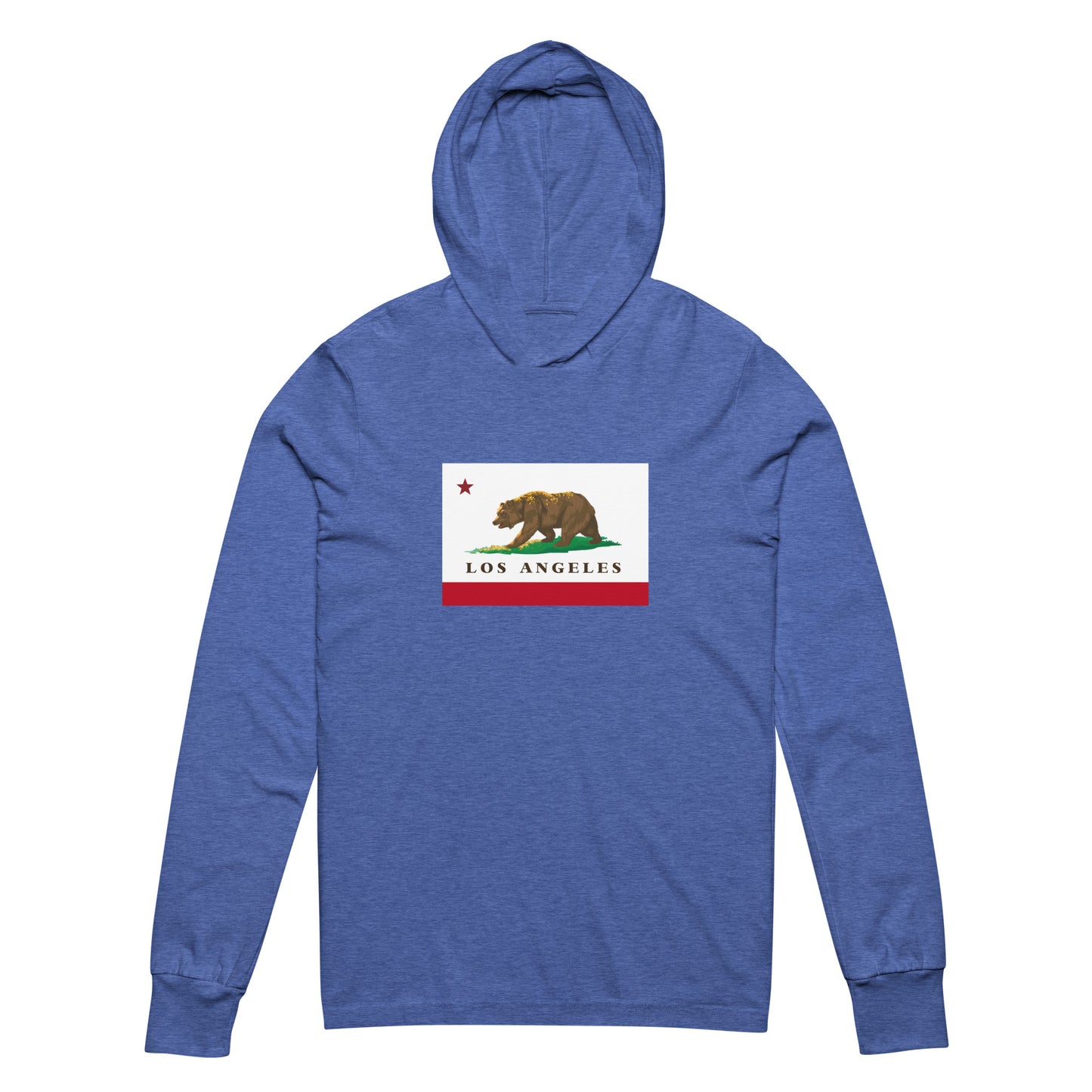Los Angeles CA Flag Hooded long-sleeve tee - CAFlags