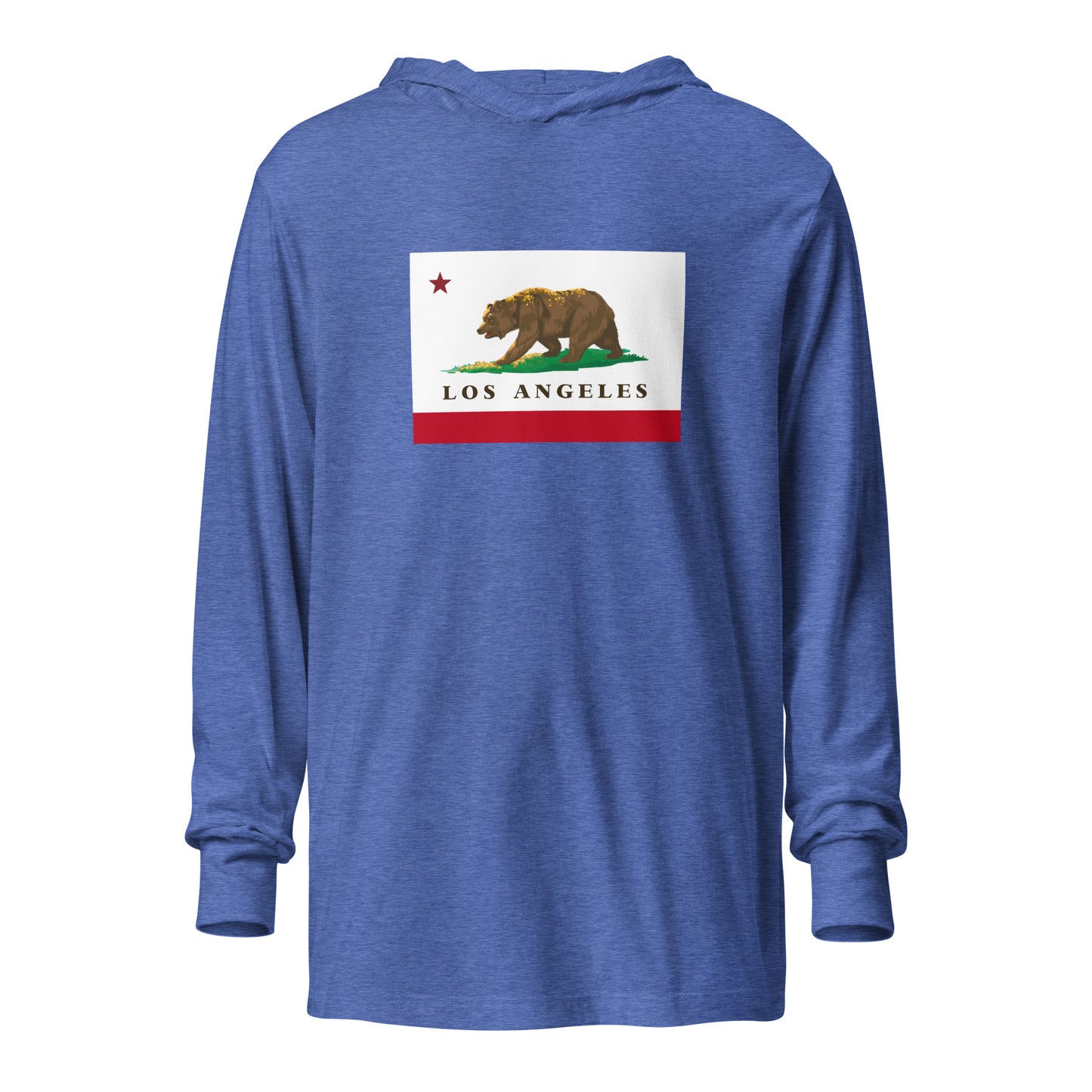 Los Angeles CA Flag Hooded long-sleeve tee - CAFlags