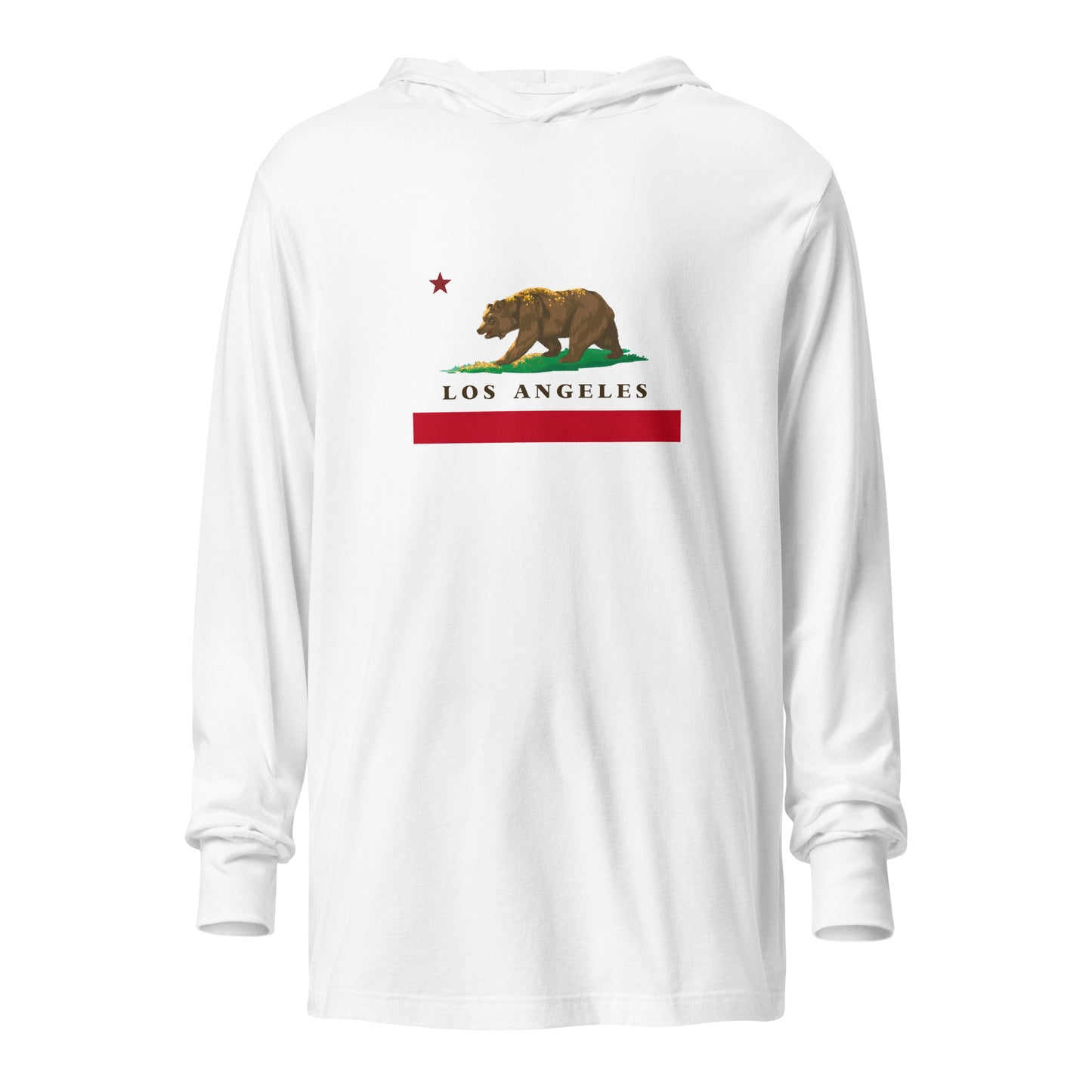 Los Angeles CA Flag Hooded long-sleeve tee - CAFlags