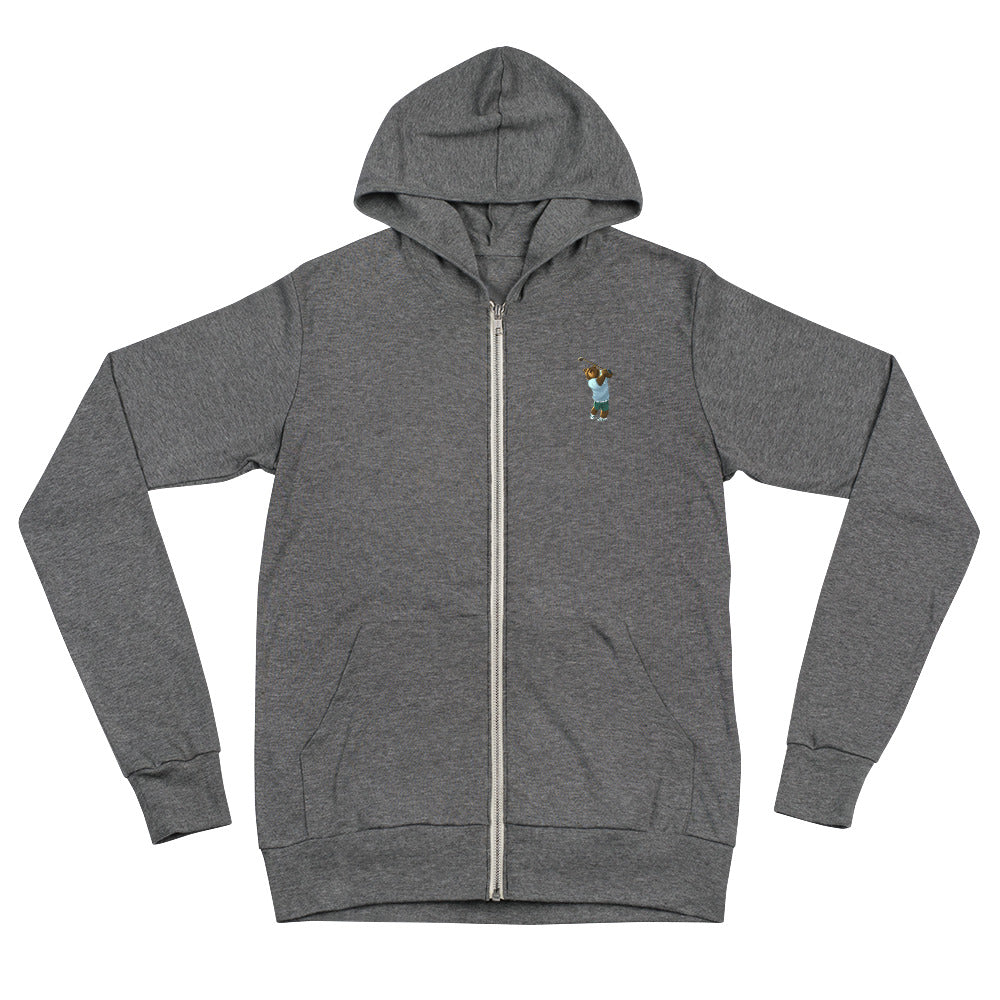 Golfing Grizzly lightweight zip hoodie - Cali City Apparel