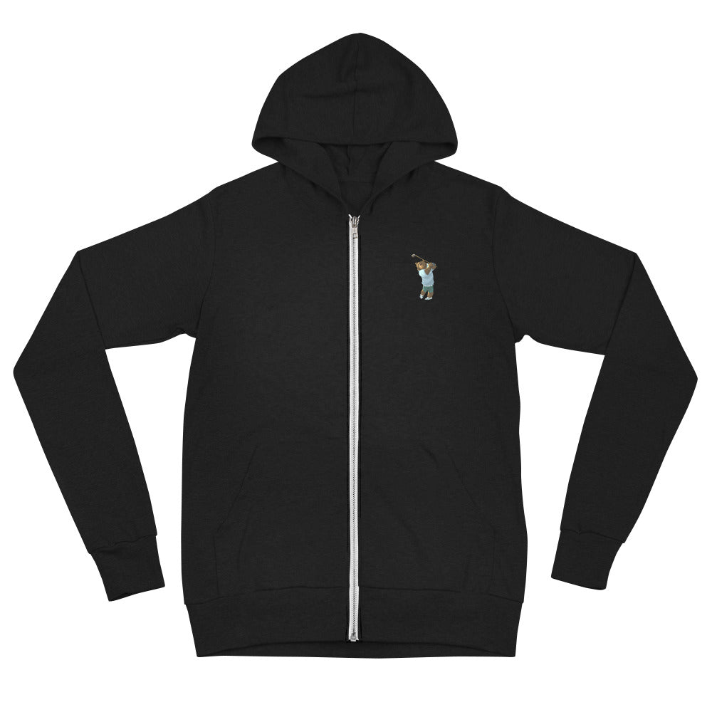 Golfing Grizzly lightweight zip hoodie - Cali City Apparel