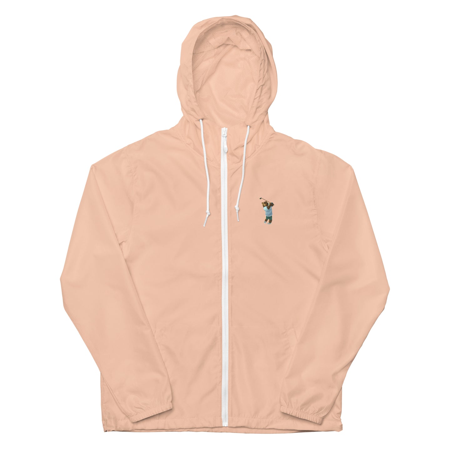 Golfing Grizzly lightweight zip up windbreaker