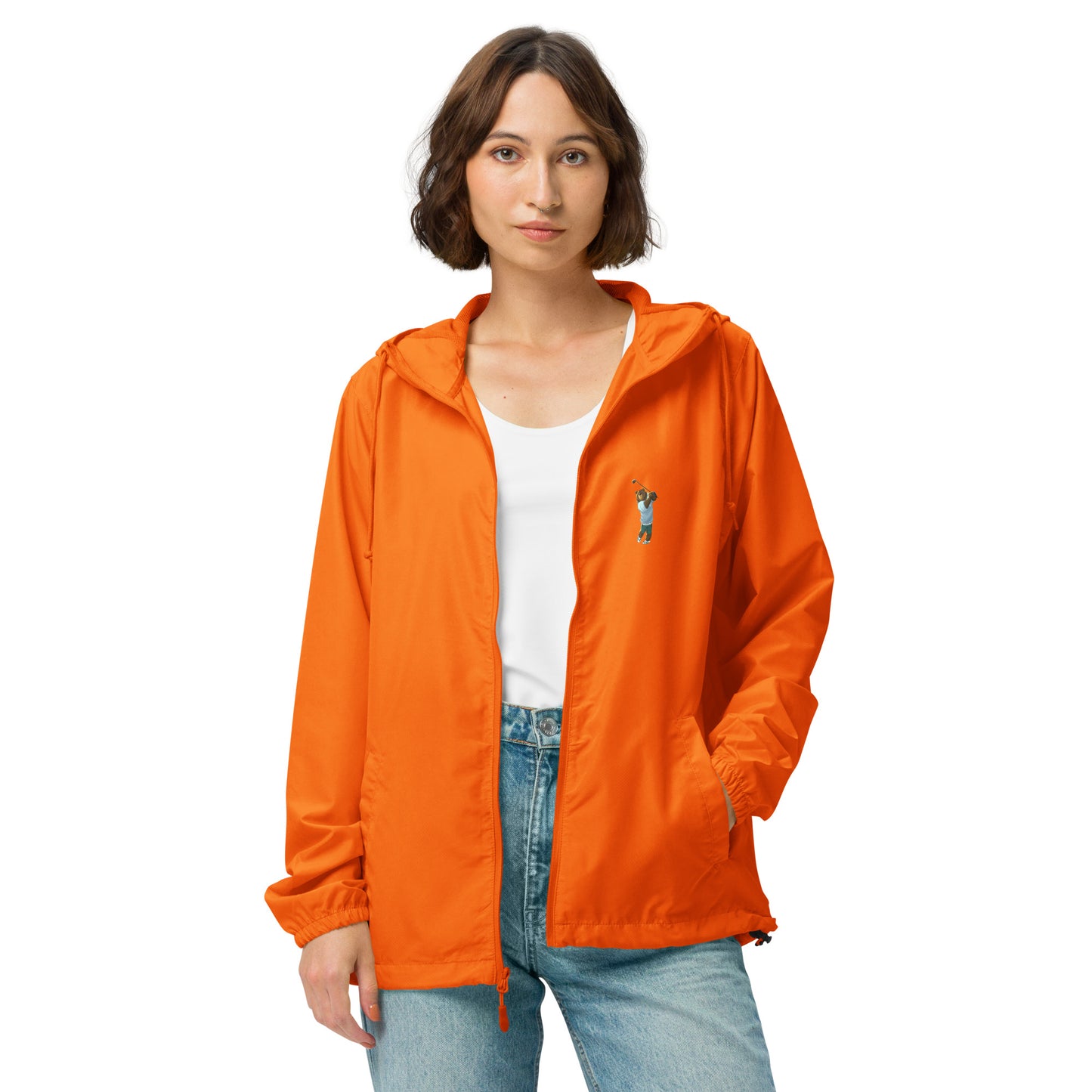 Golfing Grizzly lightweight zip up windbreaker