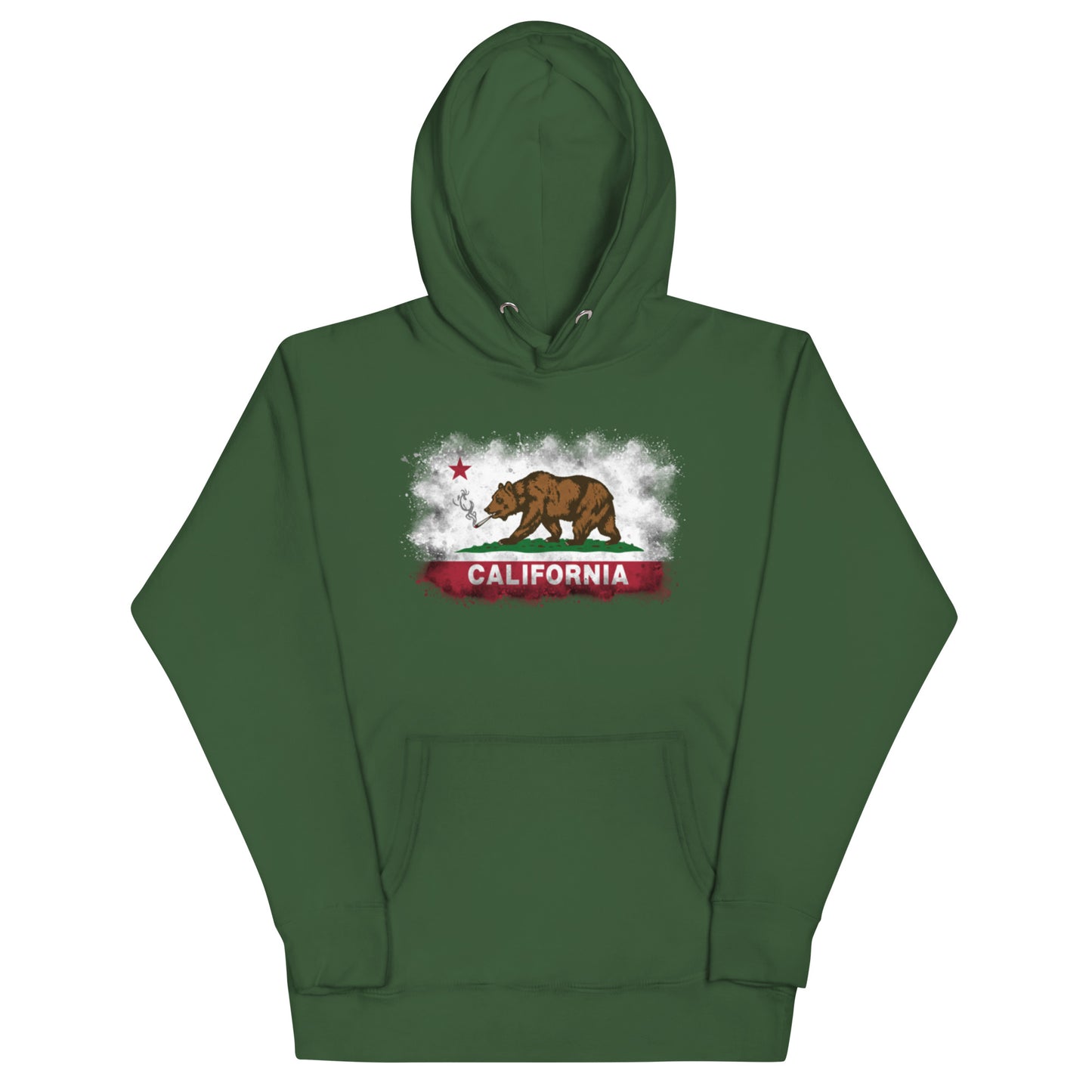 California bear smoking a blunt hoodie