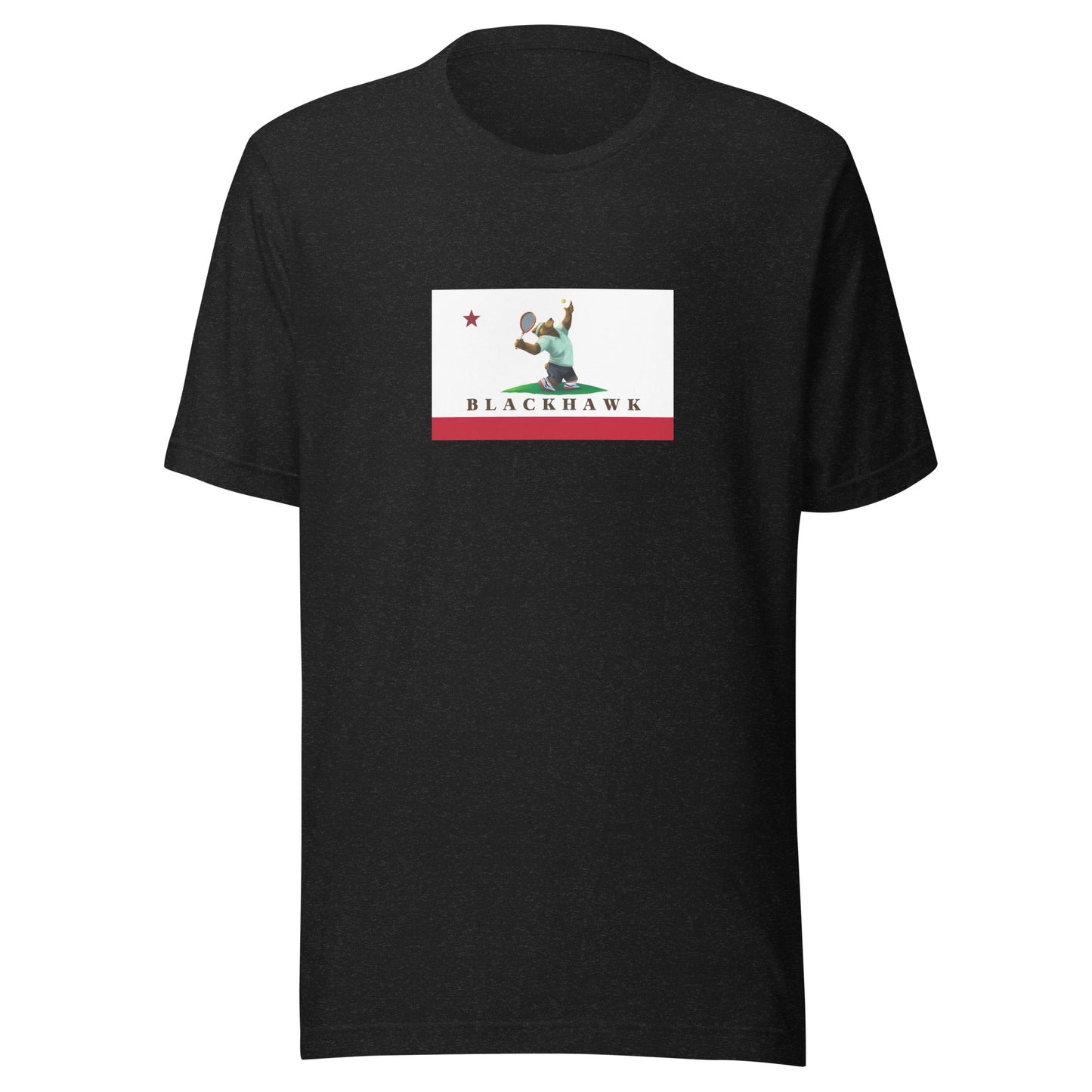 Heather Black Blackhawk Tennis Shirt