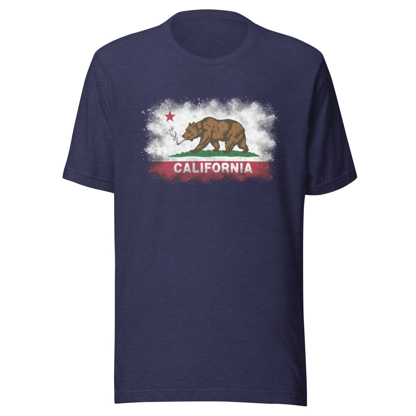 Cali Flag Shirt Bear Smoking Blunt