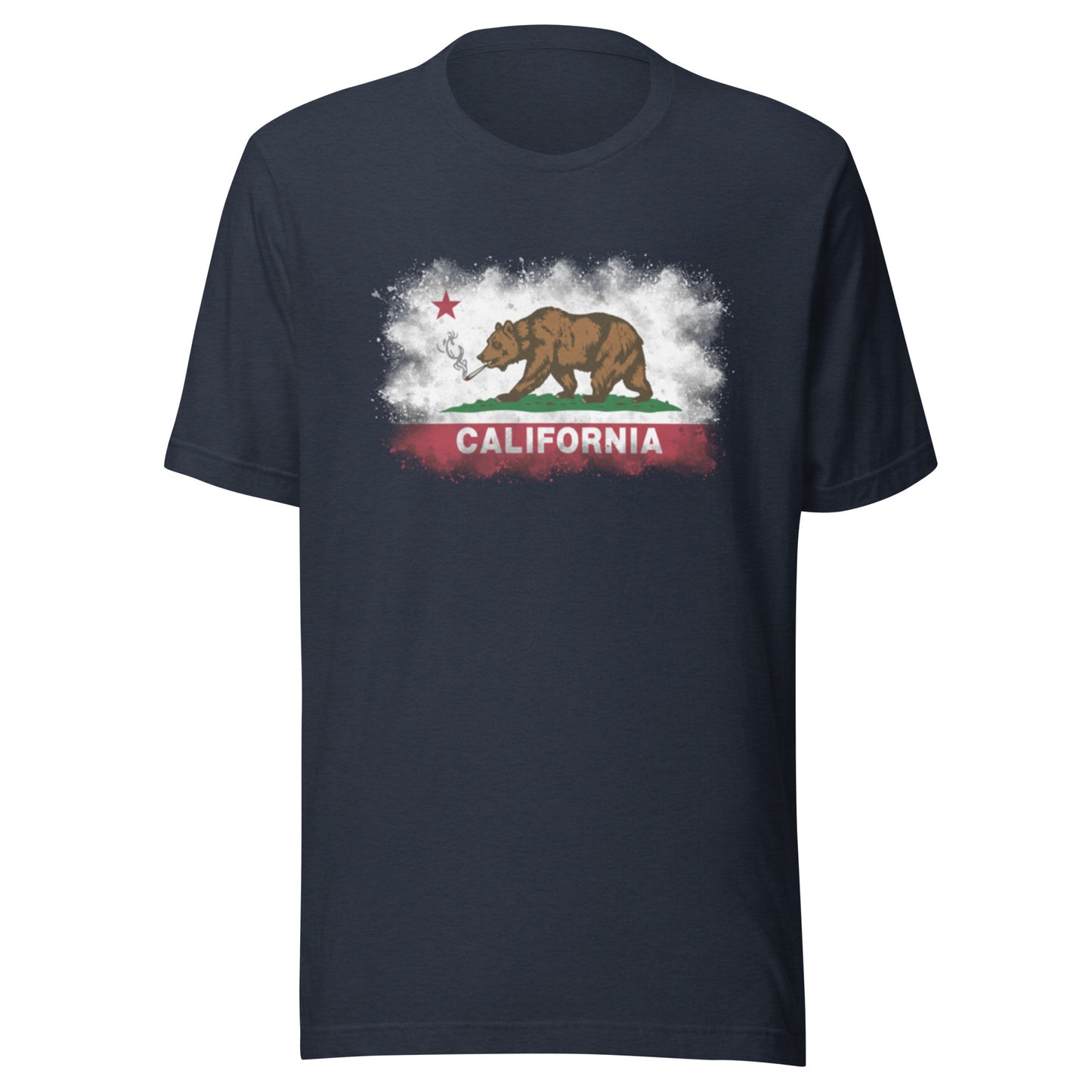 CA Flag Shirt Bear Smoking Blunt