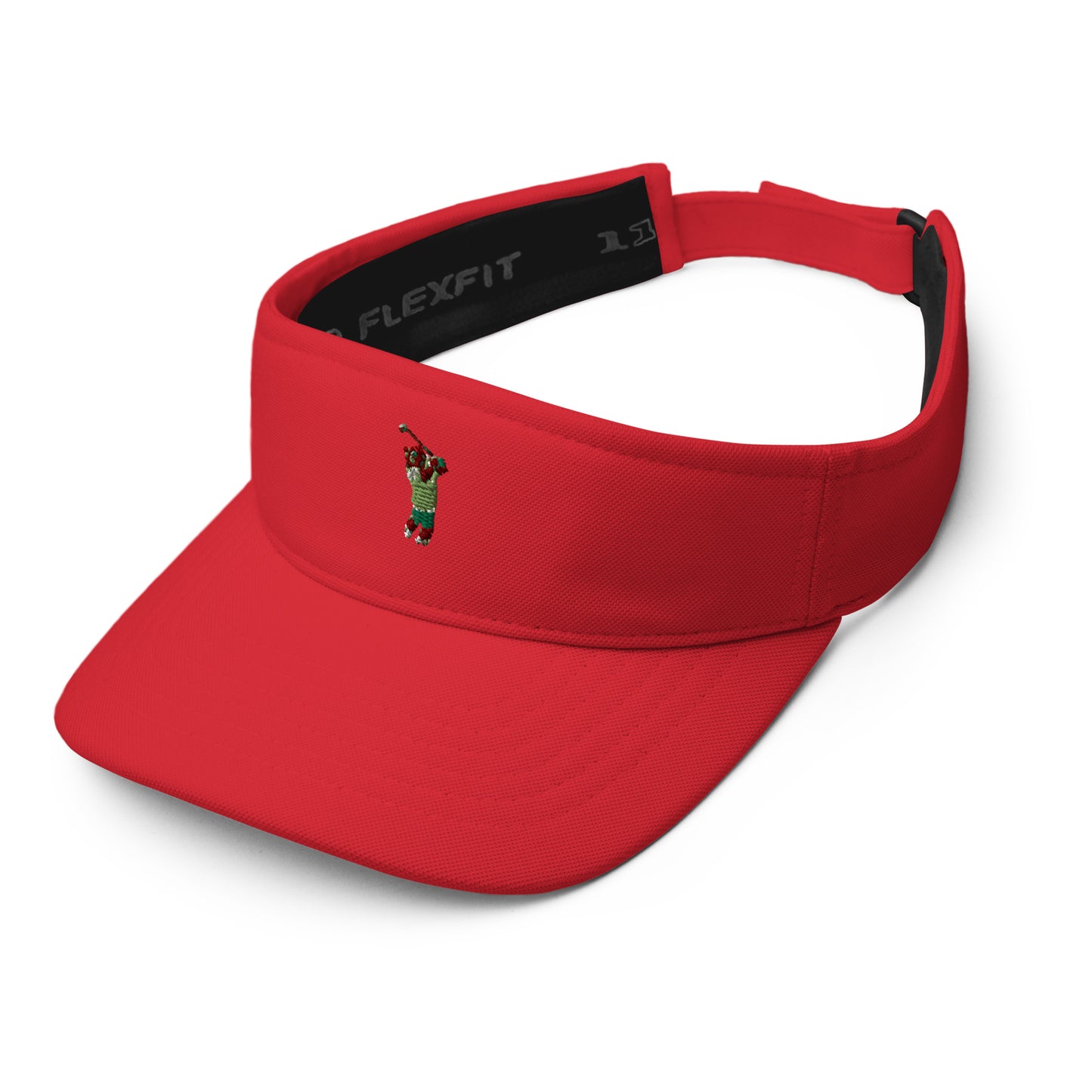 red adjustable golf visor