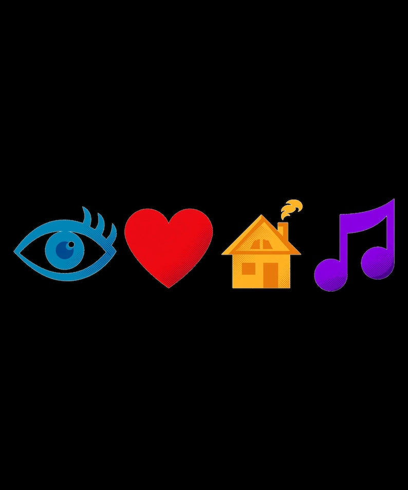I Love House Music T-Shirt, Eye Heart House Music Note Tee, Funny DJ Shirt, Rave Outfit, Music Lover Gift