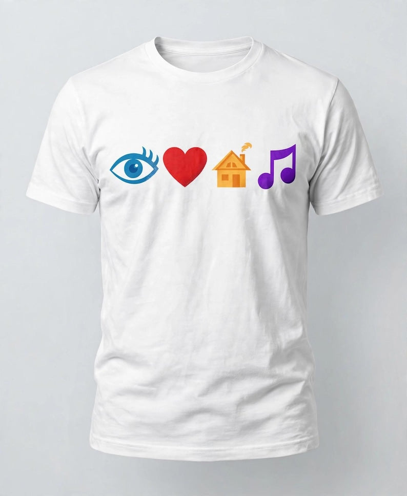 I Love House Music T-Shirt, Eye Heart House Music Note Tee, Funny DJ Shirt, Rave Outfit, Music Lover Gift
