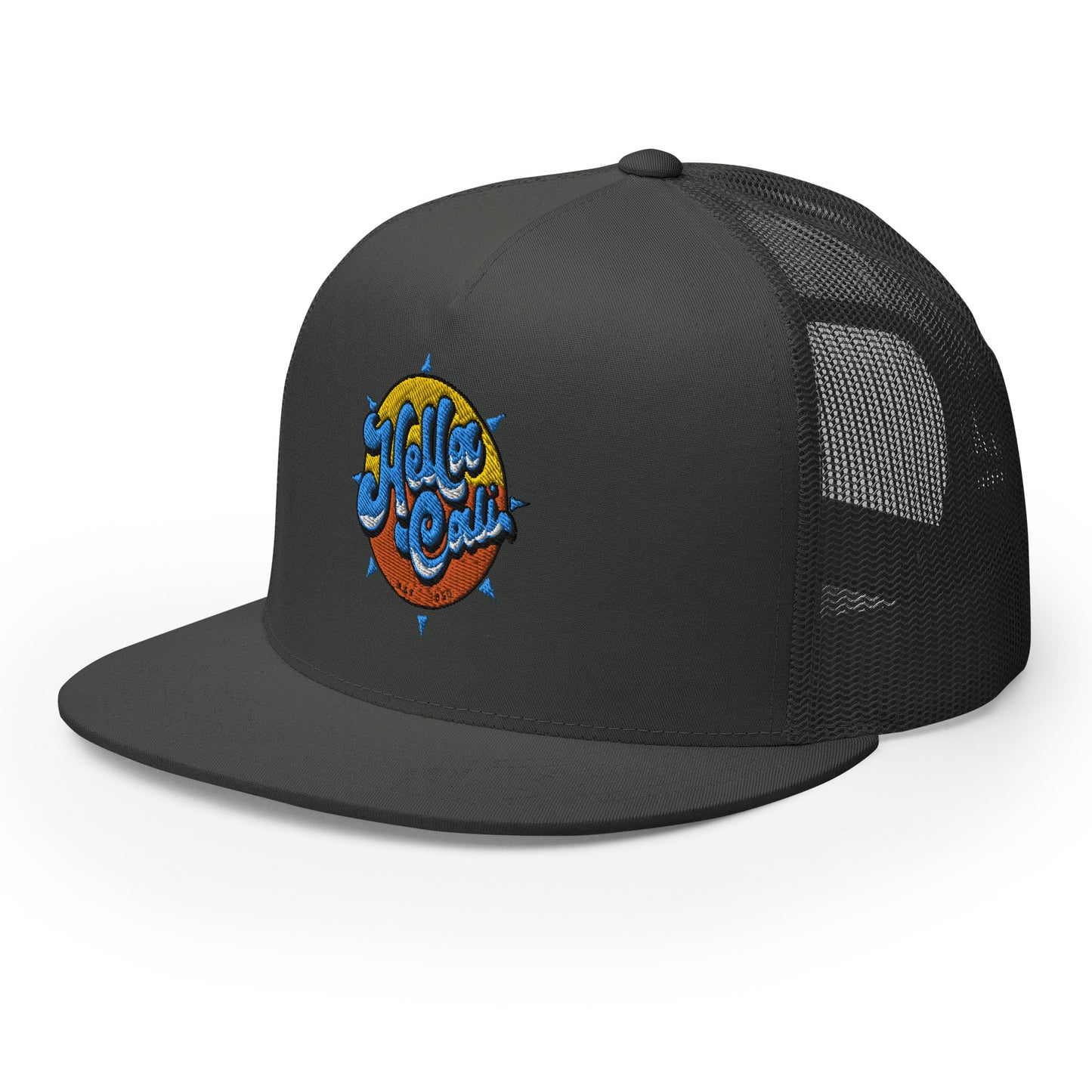 Hella Cali Blue Lettering Trucker Cap