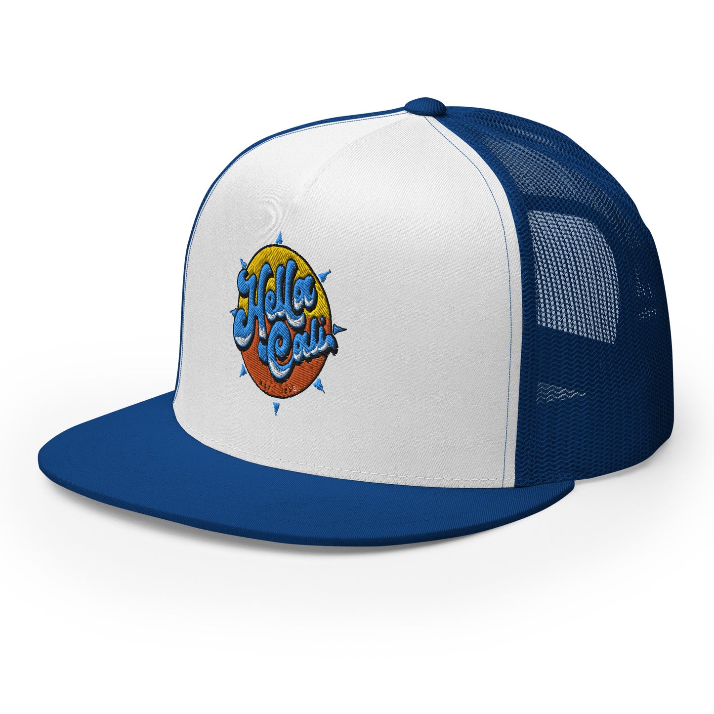 Hella Cali Blue Lettering Trucker Cap