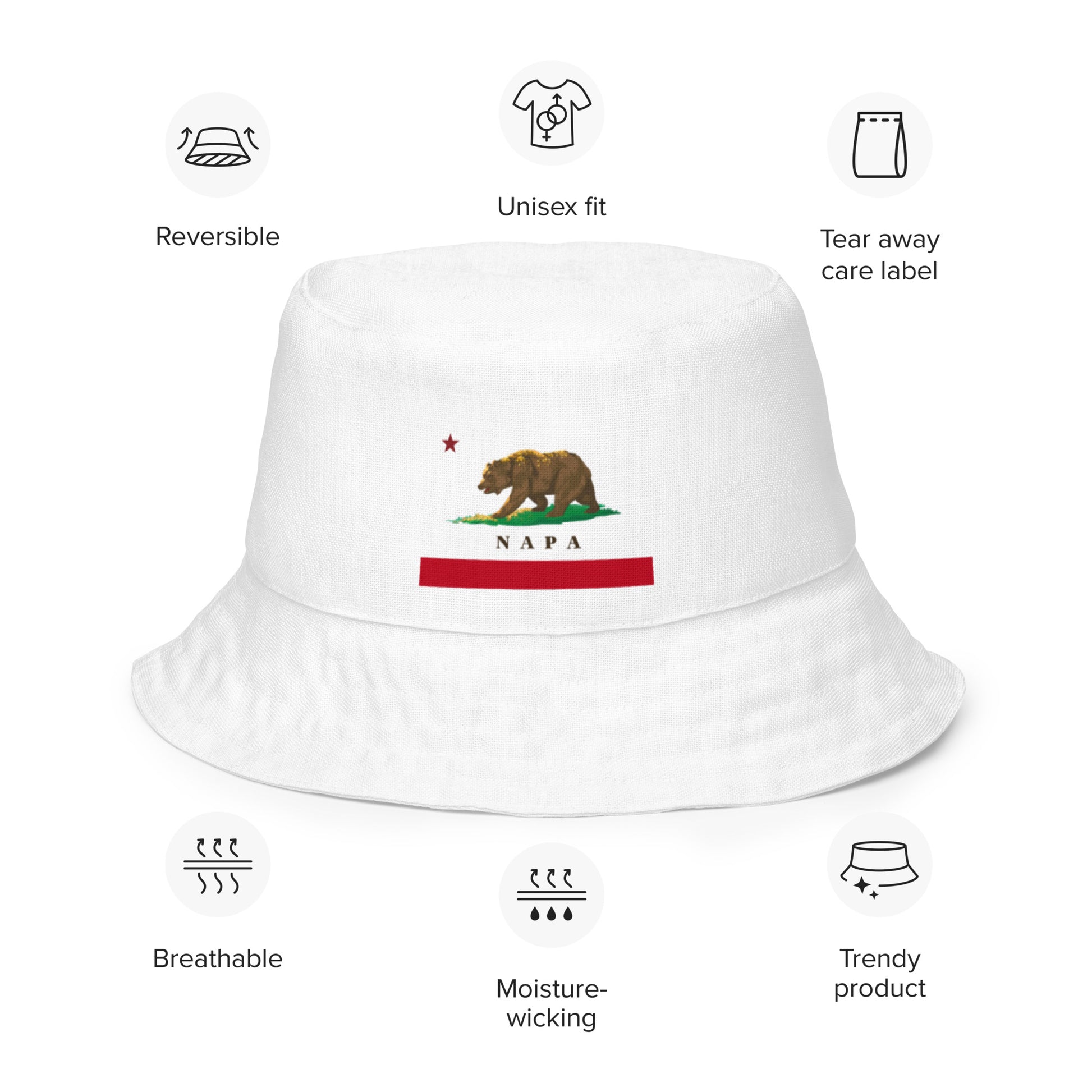 Napa CA Reversible bucket hat - CAFlags