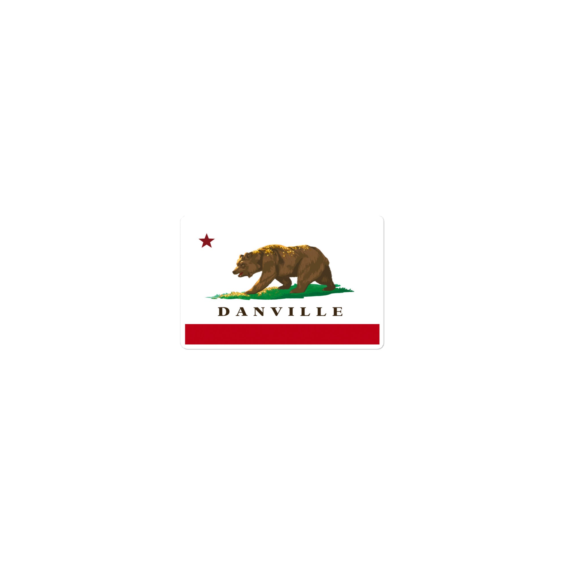 Danville CA Flag Grizzly sticker - CAFlags