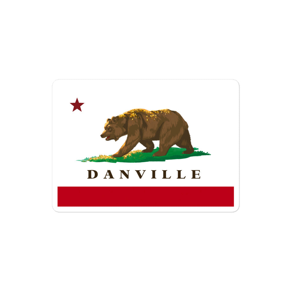 Danville CA Flag Grizzly sticker - CAFlags