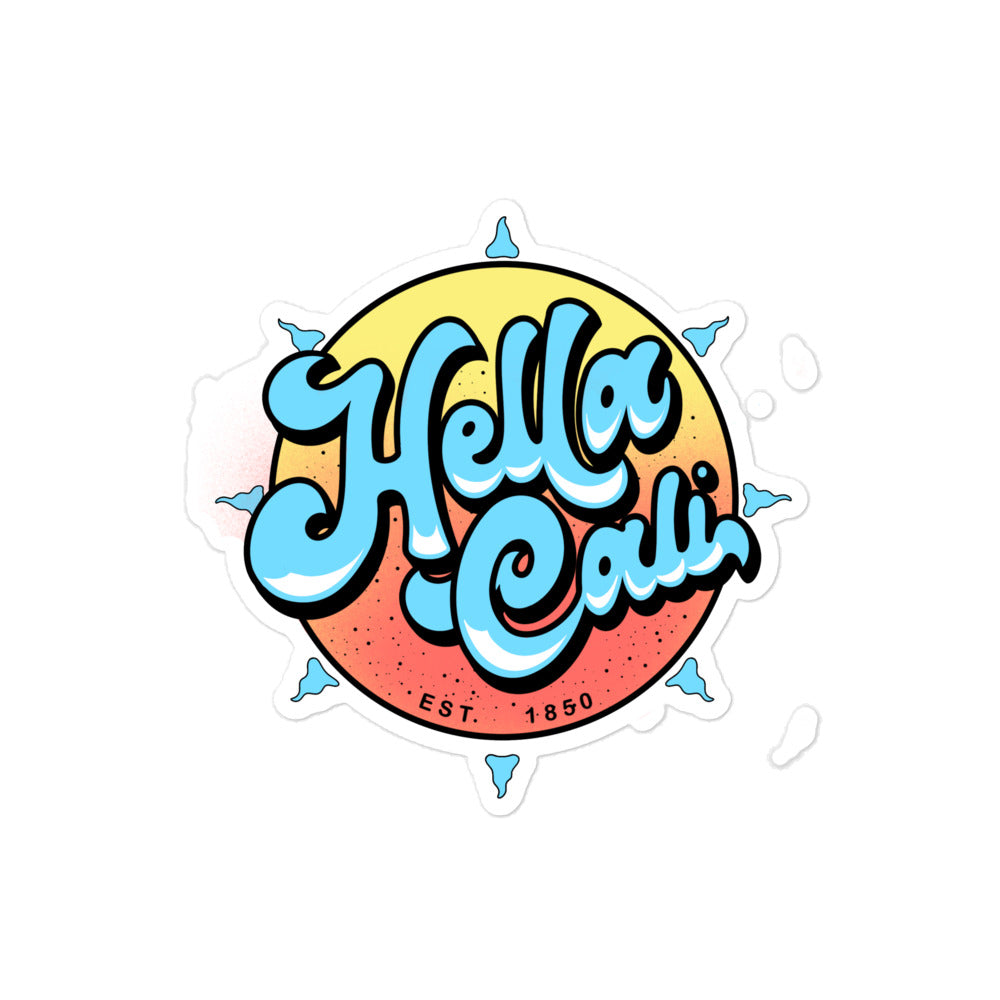 Hella Cali Sticker (Blue, Orange, Yellow Logo)