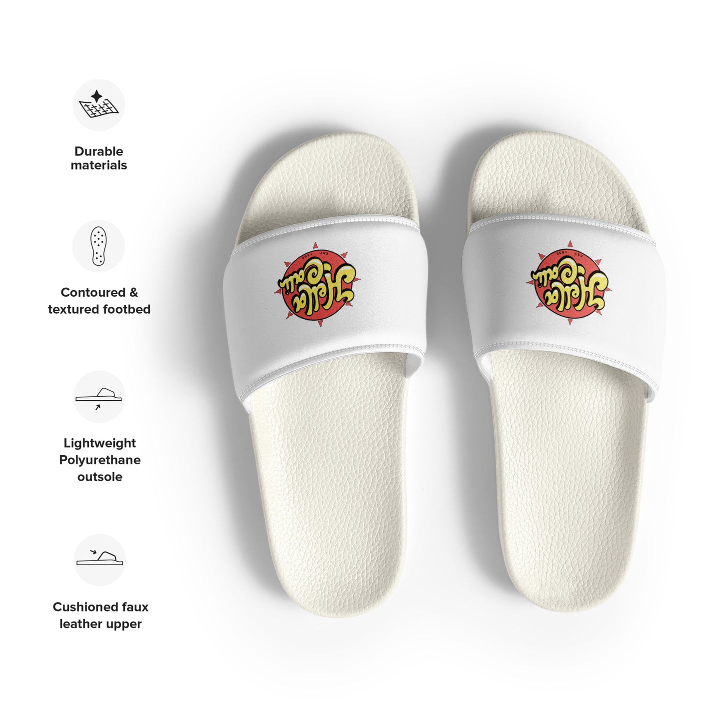 All White Hella Cali Men’s slides