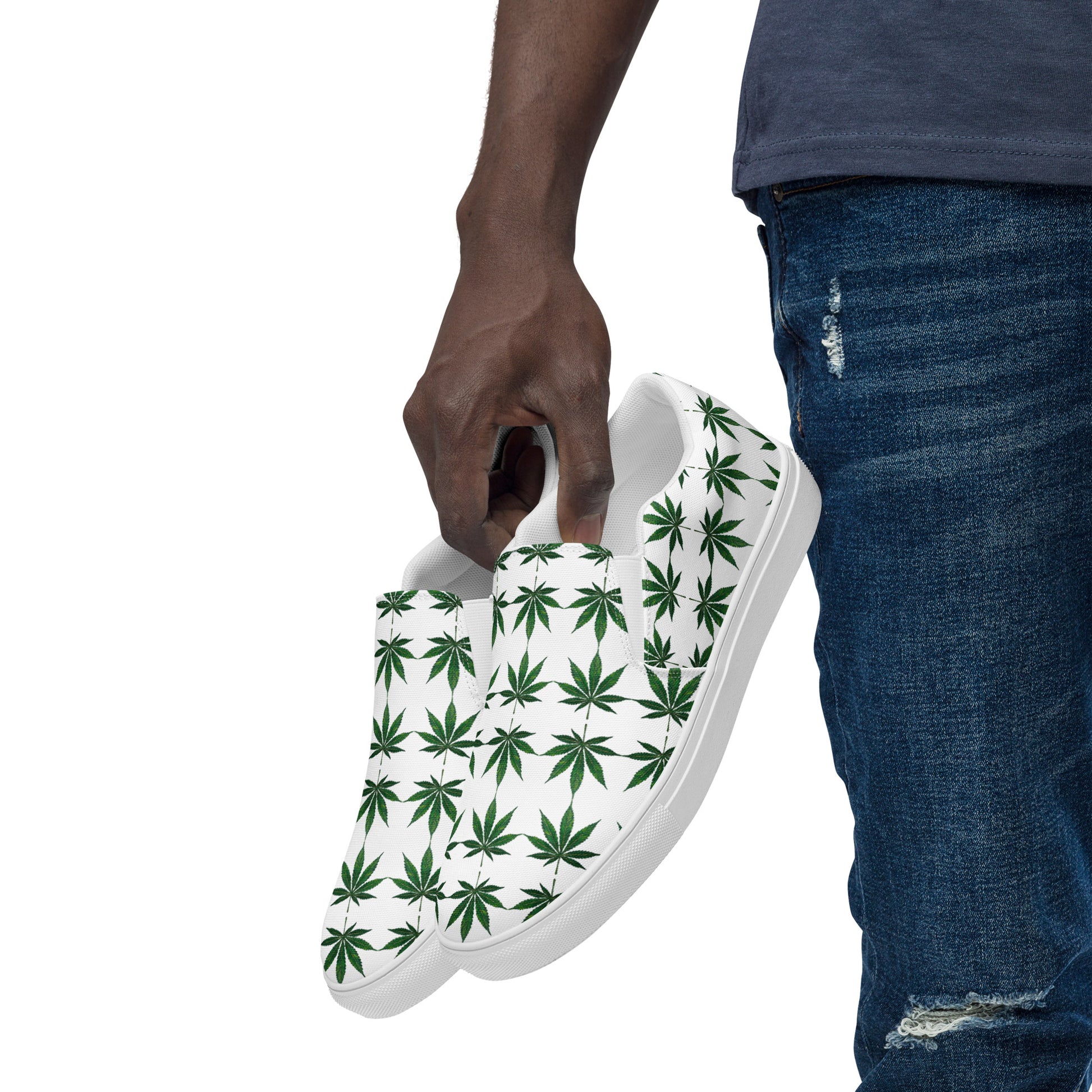 Pot Leaf Slip On Soes
