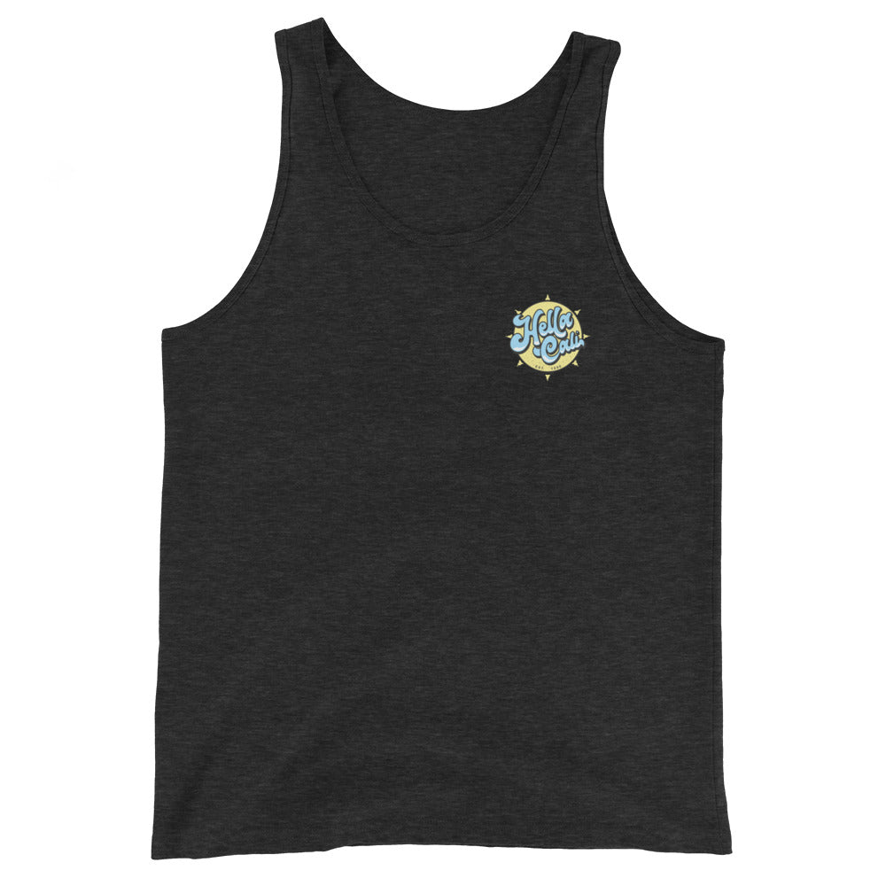 Hella Cali Men's Tank Top (Blue, White, Yellow Logo)