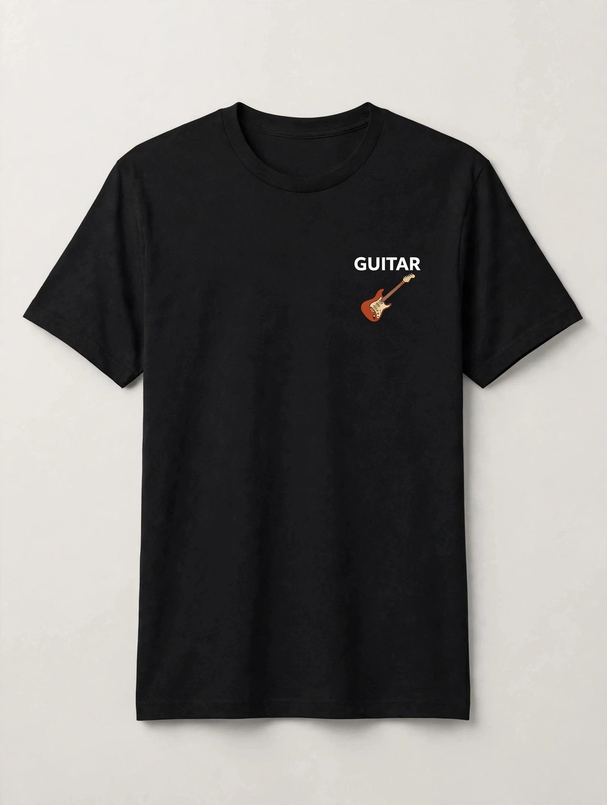 Bundle shirt 3 of 4, guitar front: GUITAR left chest print