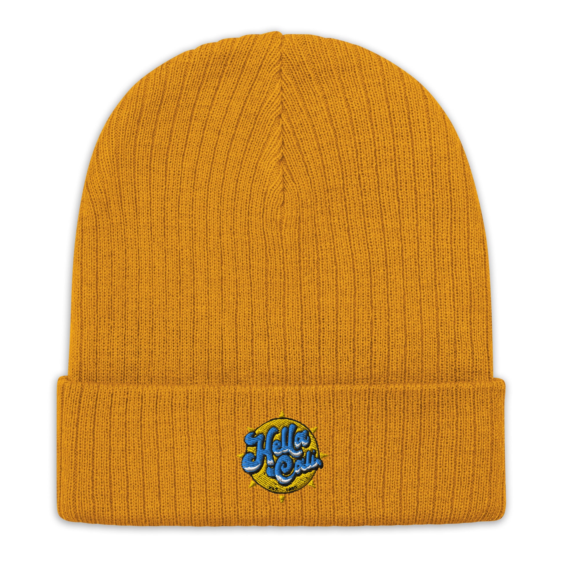 Yellow Hella Cali Ribbed knit beanie (yellow sun)