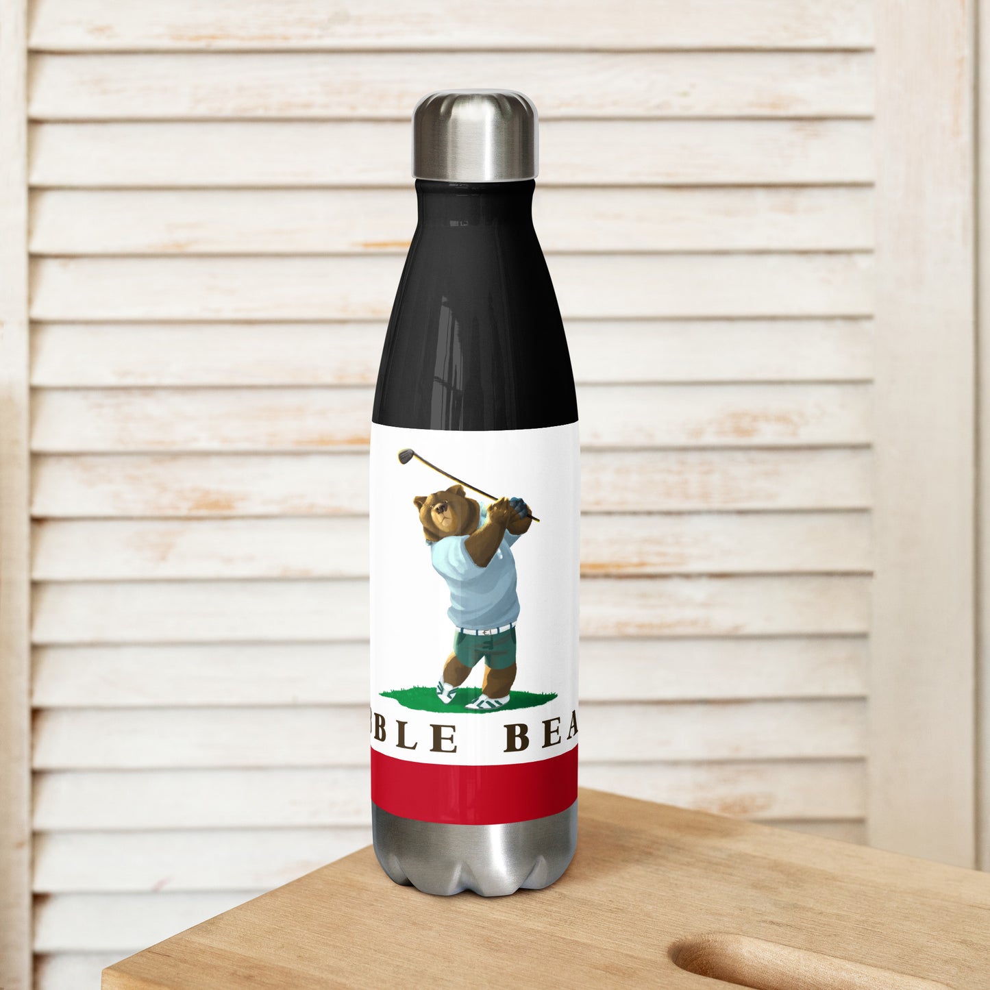 Pebble Beach CA Stainless steel water bottle - CAFlags