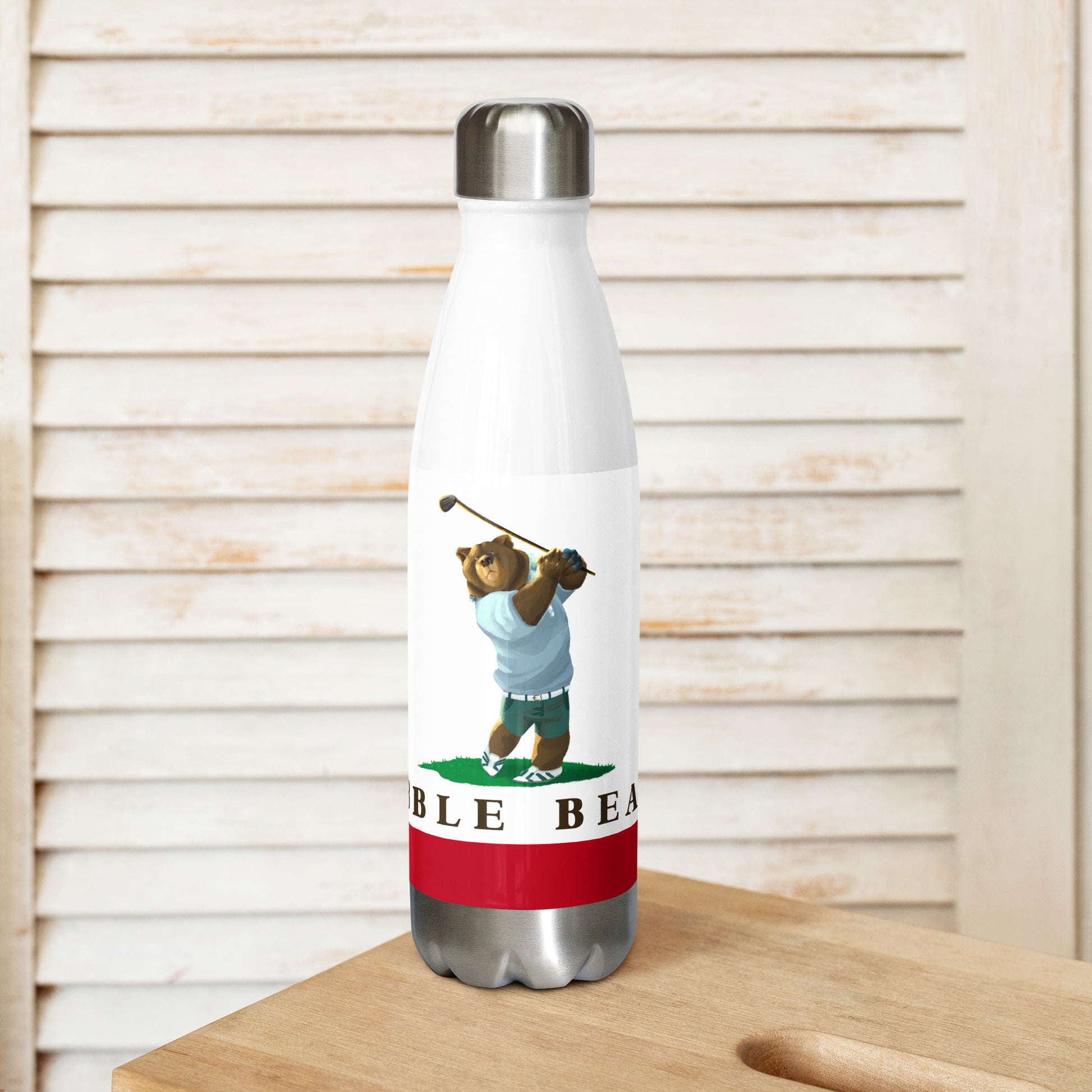 Pebble Beach CA Stainless steel water bottle - CAFlags