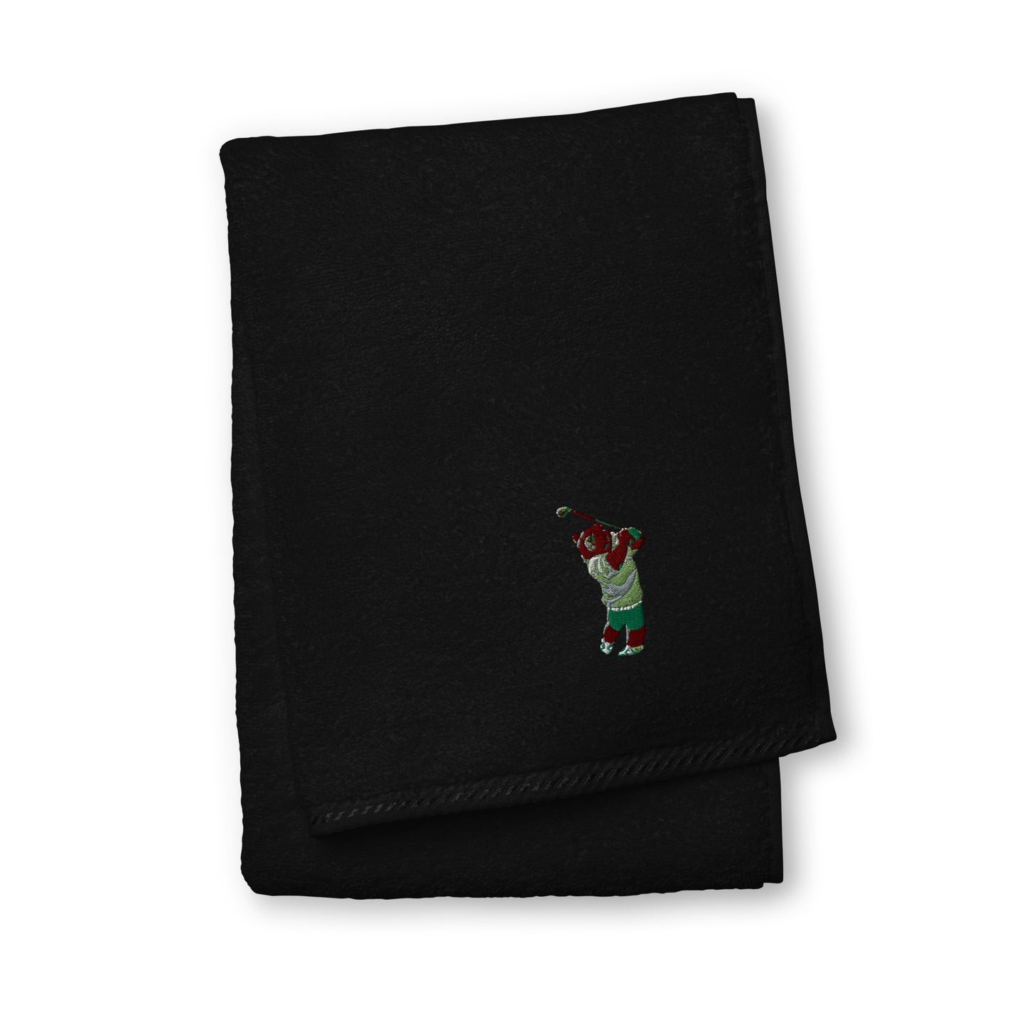 Golfing Grizzly cotton golf towel - CAFlags