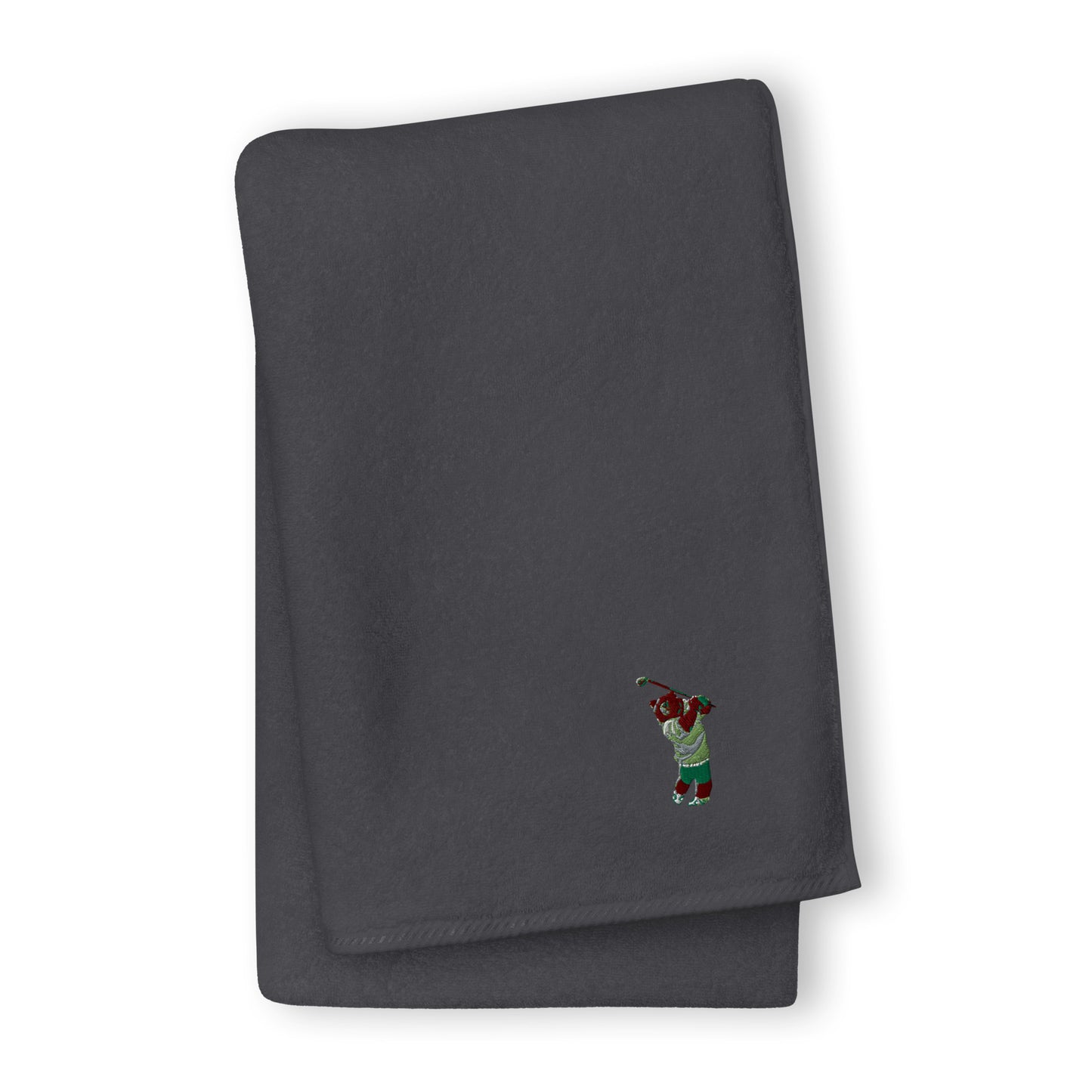 Golfing Grizzly cotton golf towel - CAFlags