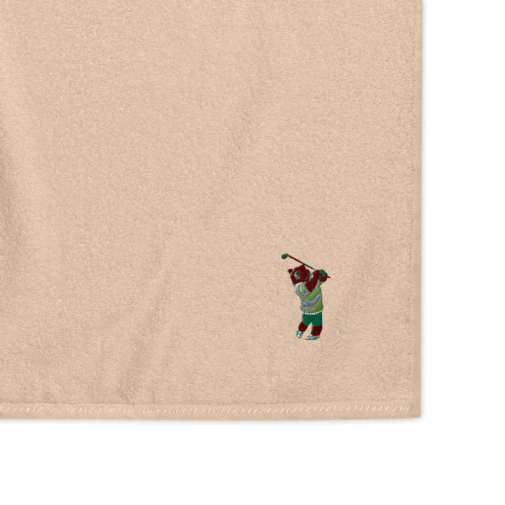 Golfing Grizzly cotton golf towel - CAFlags