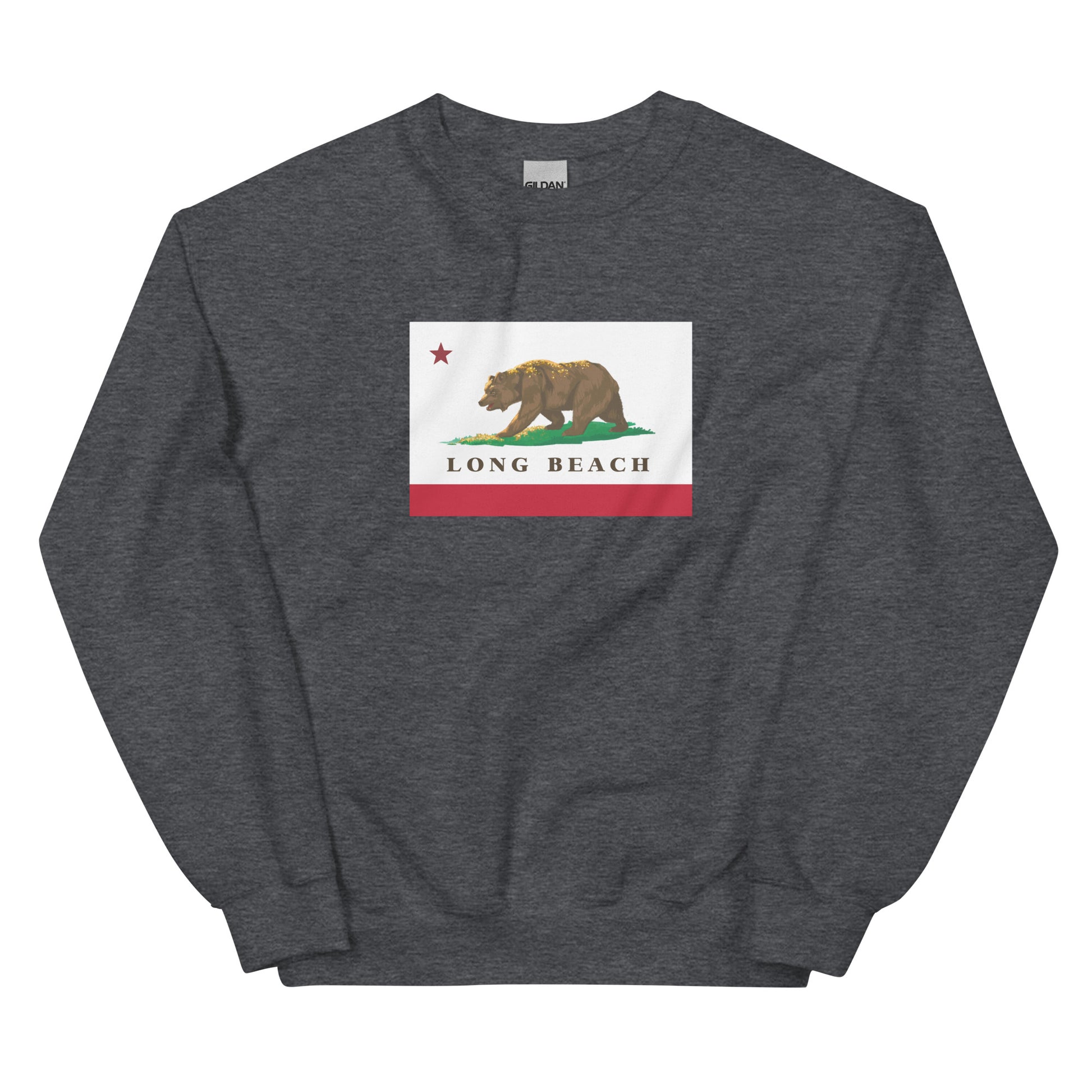 heather gray Long Beach CA Sweatshirt