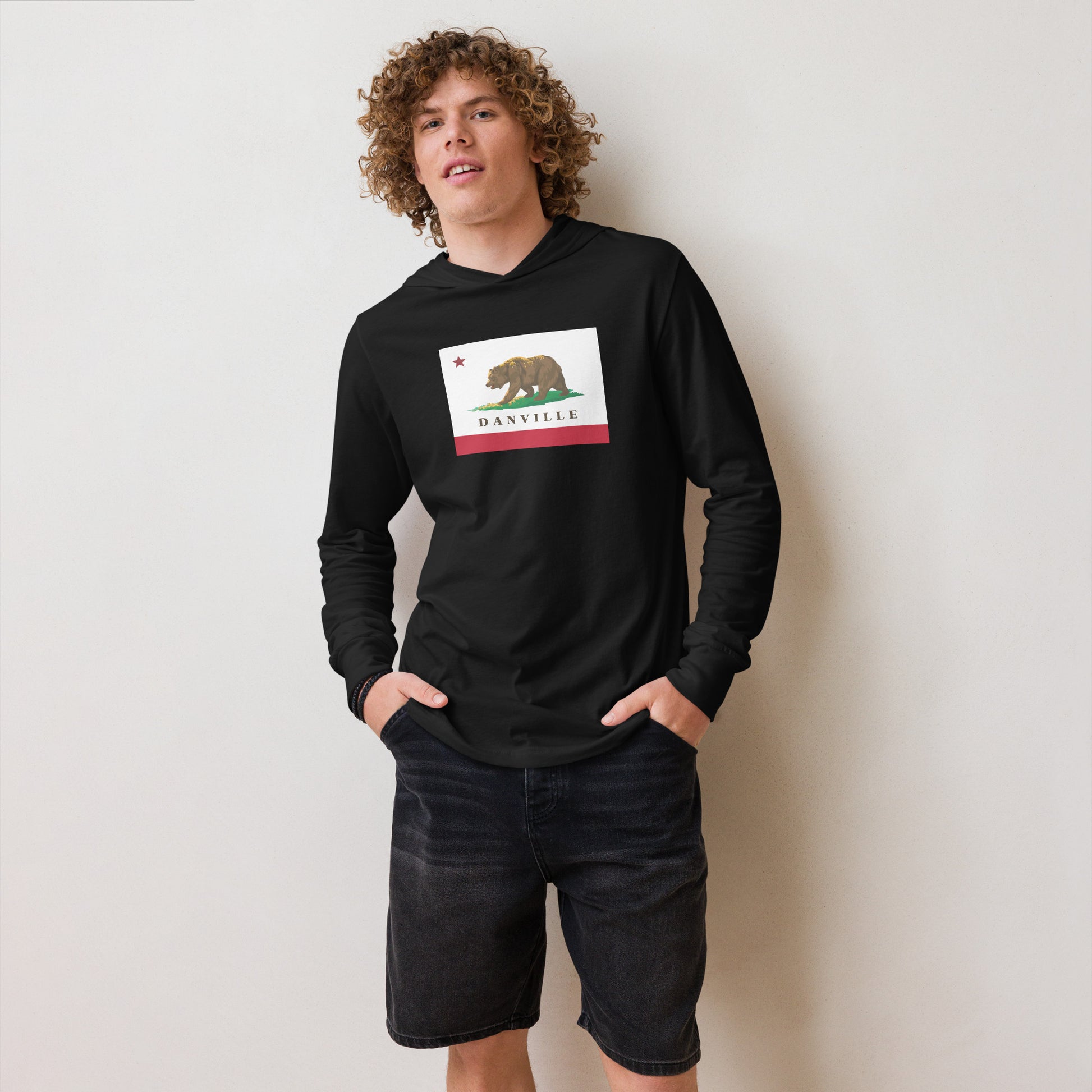 Danville CA Flag Hooded long-sleeve tee - CAFlags